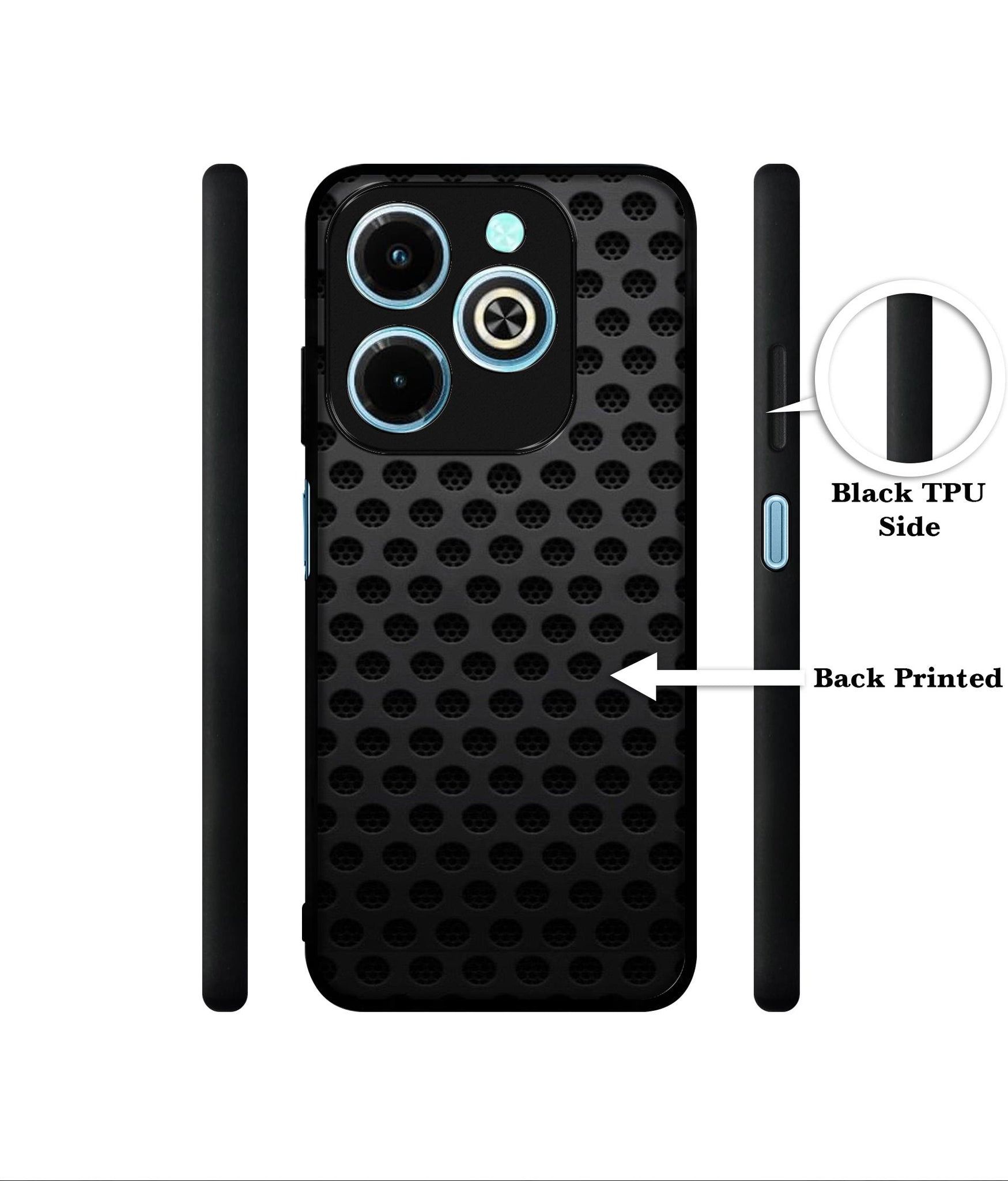Black Circle Designer 2D Printed Back Case Cover for Infinix Hot 40i 4G / Tecno Spark GO (2024) 4G