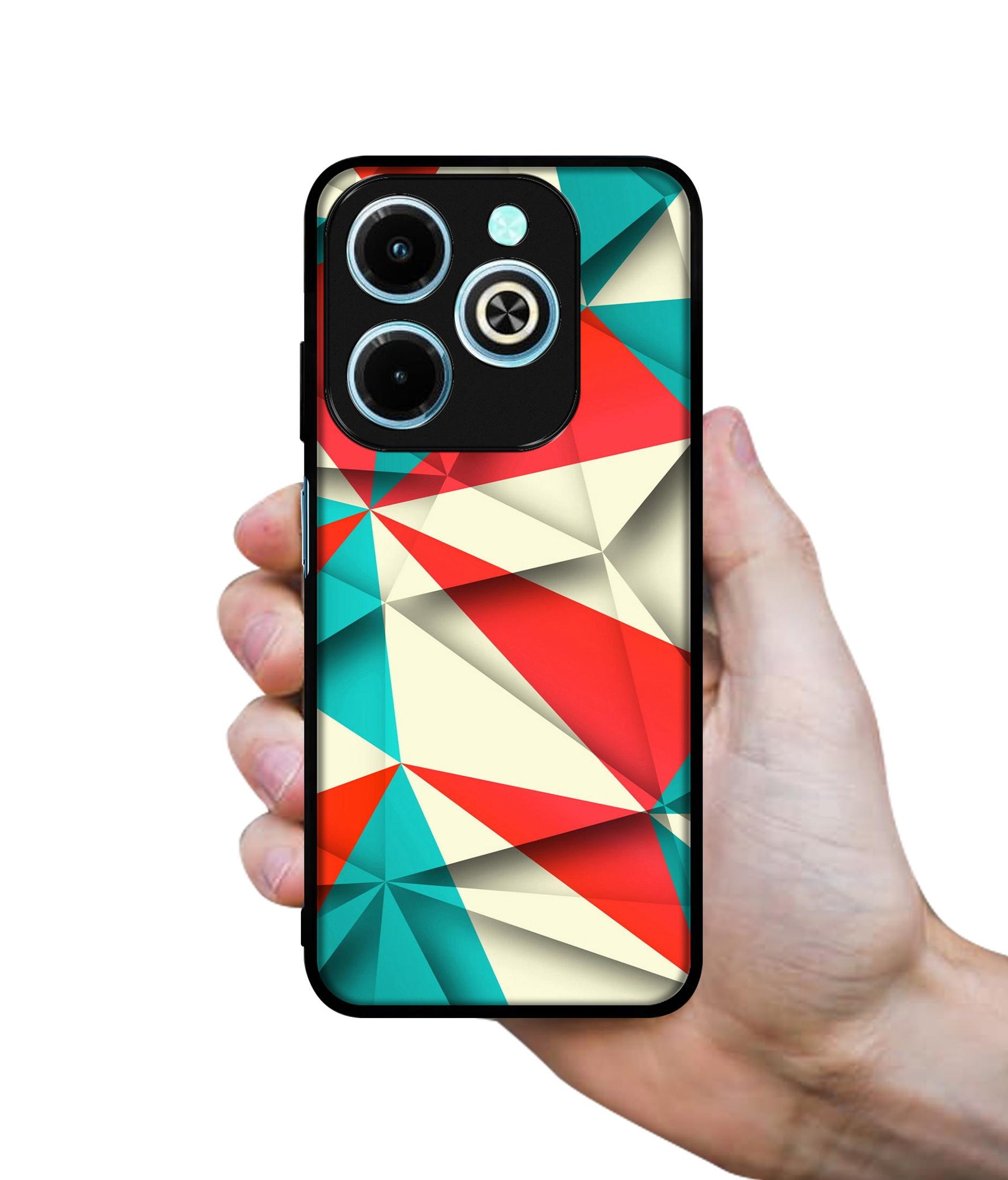 Red Blue White Pattern Designer 2D Printed Back Case Cover for Infinix Hot 40i 4G / Tecno Spark GO (2024) 4G