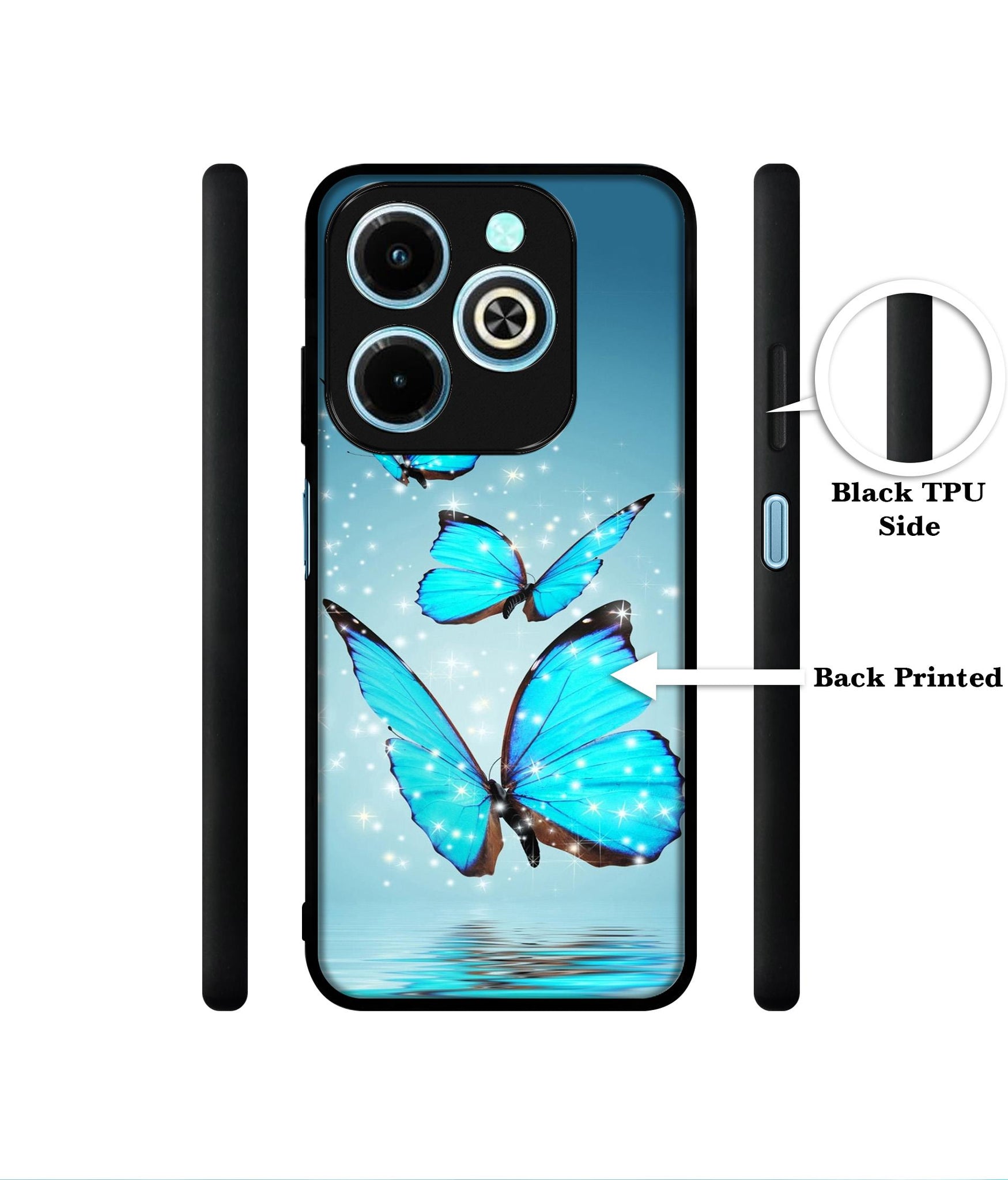 Flying Butterflies Designer 2D Printed Back Case Cover for Infinix Hot 40i 4G / Tecno Spark GO (2024) 4G