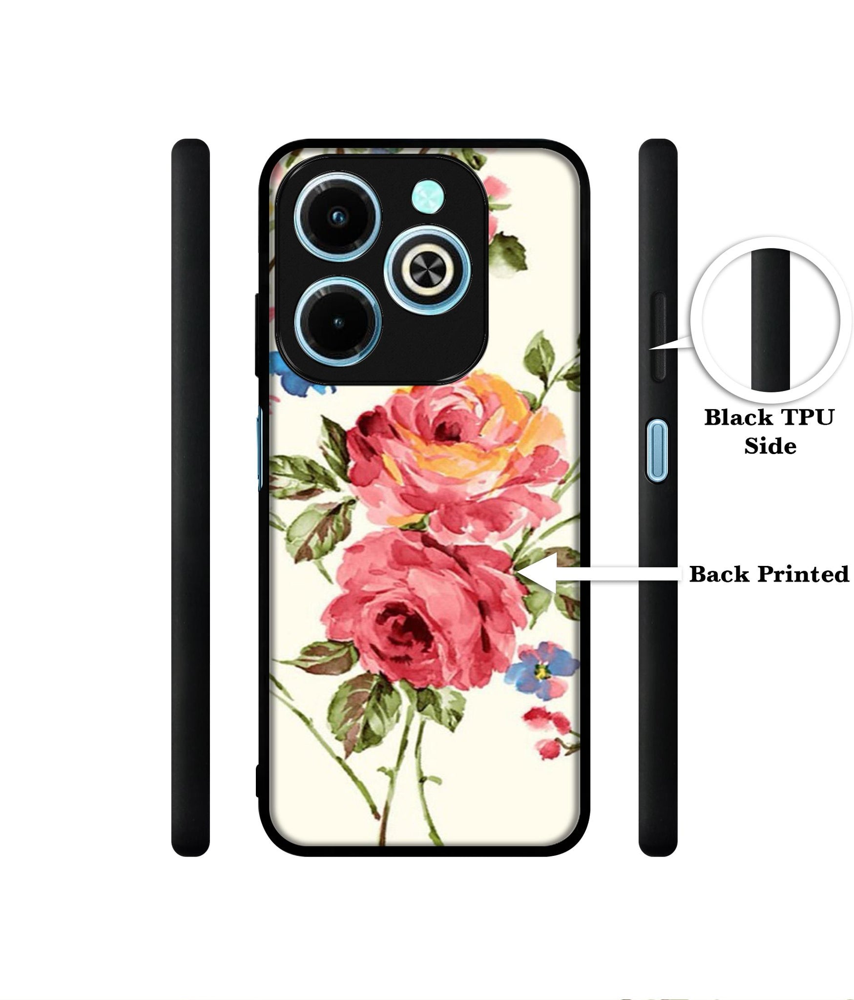 Vintage Painting Flower Designer 2D Printed Back Case Cover for Infinix Hot 40i 4G / Tecno Spark GO (2024) 4G