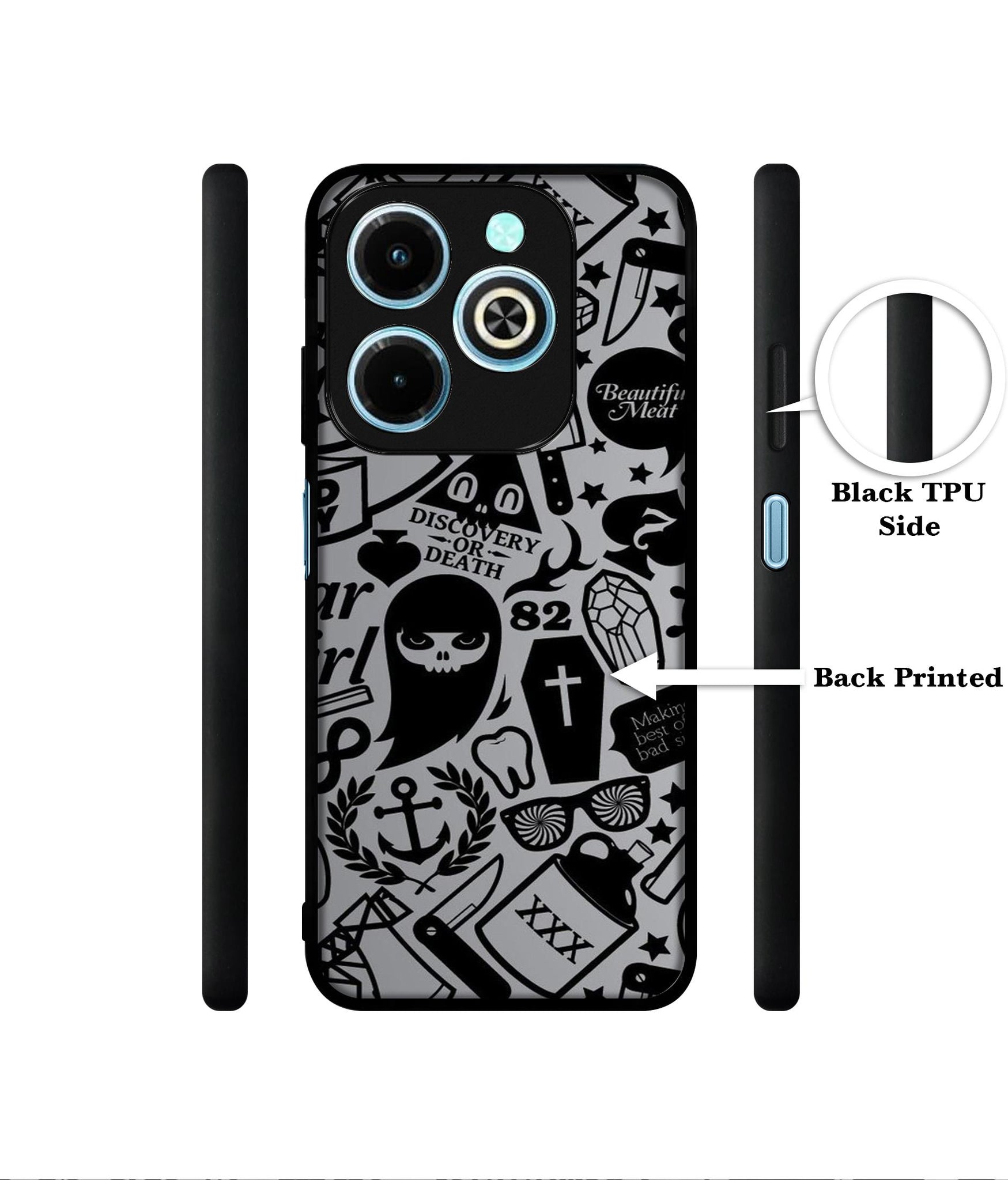Discover Or Death Designer 2D Printed Back Case Cover for Infinix Hot 40i 4G / Tecno Spark GO (2024) 4G
