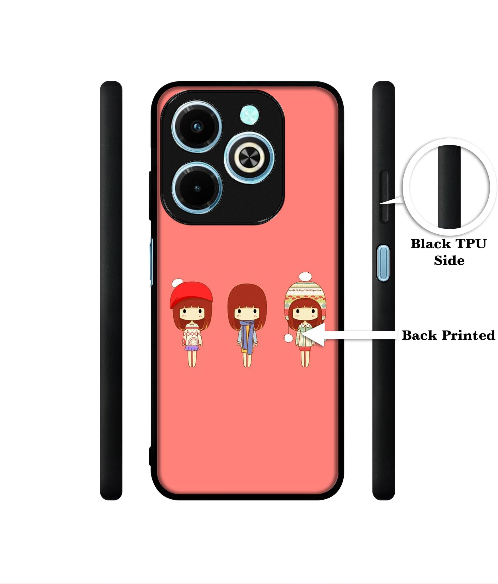 Cute Girls Designer 2D Printed Back Case Cover for Infinix Hot 40i 4G / Tecno Spark GO (2024) 4G