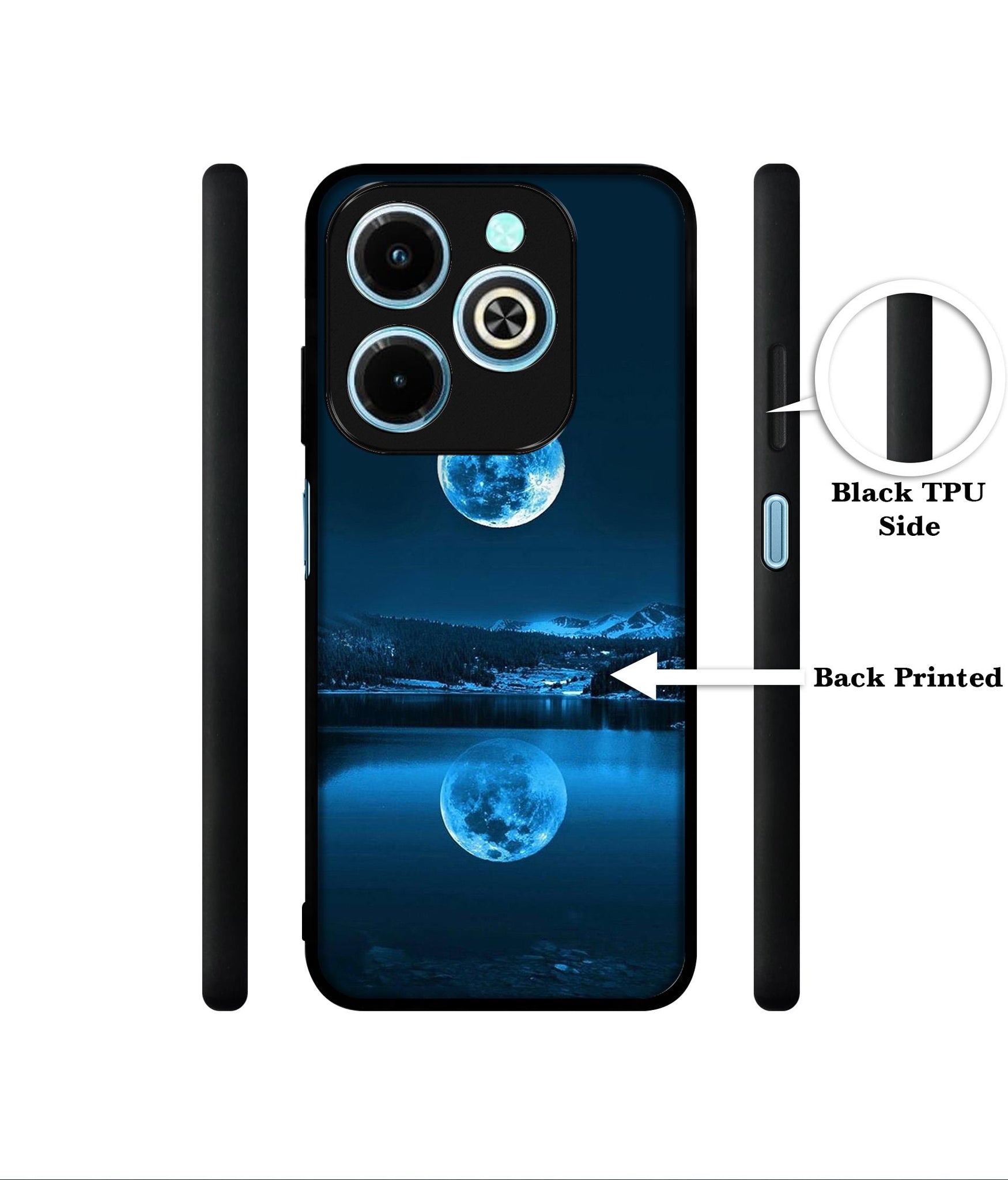 Moon Pattern Print Designer 2D Printed Back Case Cover for Infinix Hot 40i 4G / Tecno Spark GO (2024) 4G