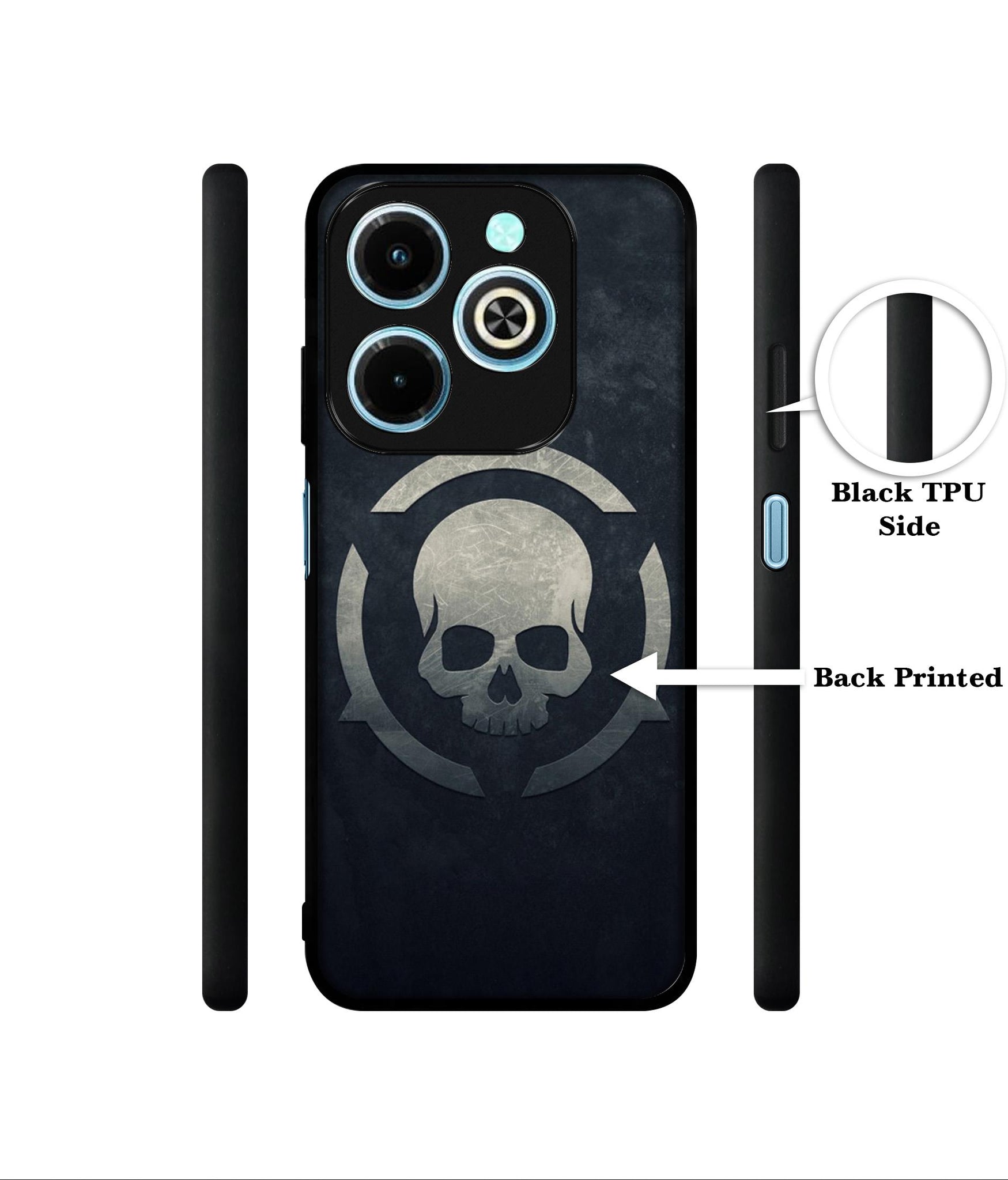 Skull Pattern Print Designer 2D Printed Back Case Cover for Infinix Hot 40i 4G / Tecno Spark GO (2024) 4G