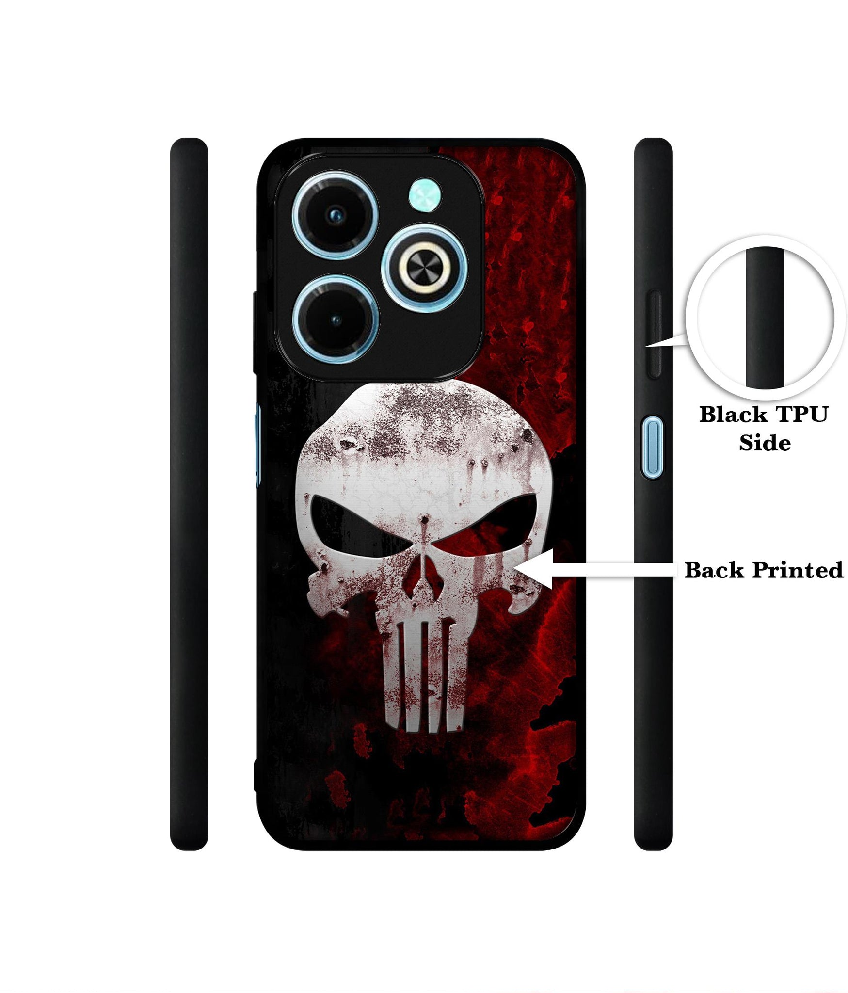 Punisher Skull Designer 2D Printed Back Case Cover for Infinix Hot 40i 4G / Tecno Spark GO (2024) 4G