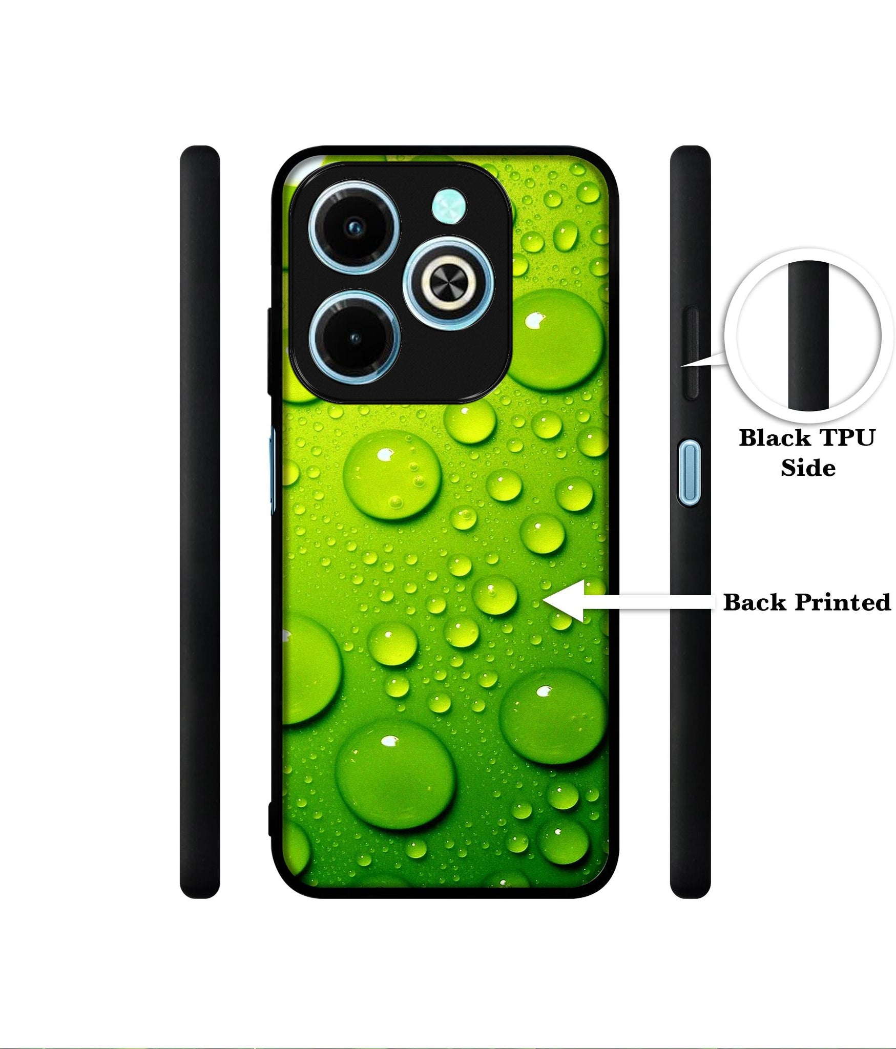 Green Bubbles Designer 2D Printed Back Case Cover for Infinix Hot 40i 4G / Tecno Spark GO (2024) 4G