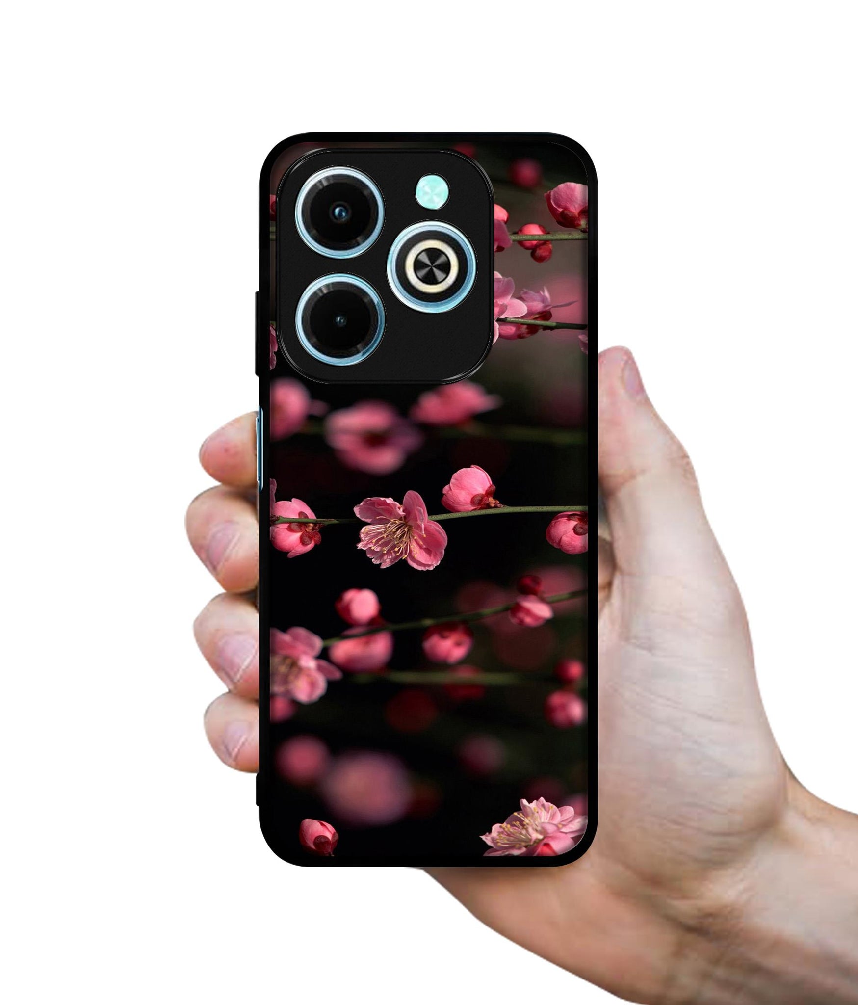 Pink Flowers Designer 2D Printed Back Case Cover for Infinix Hot 40i 4G / Tecno Spark GO (2024) 4G