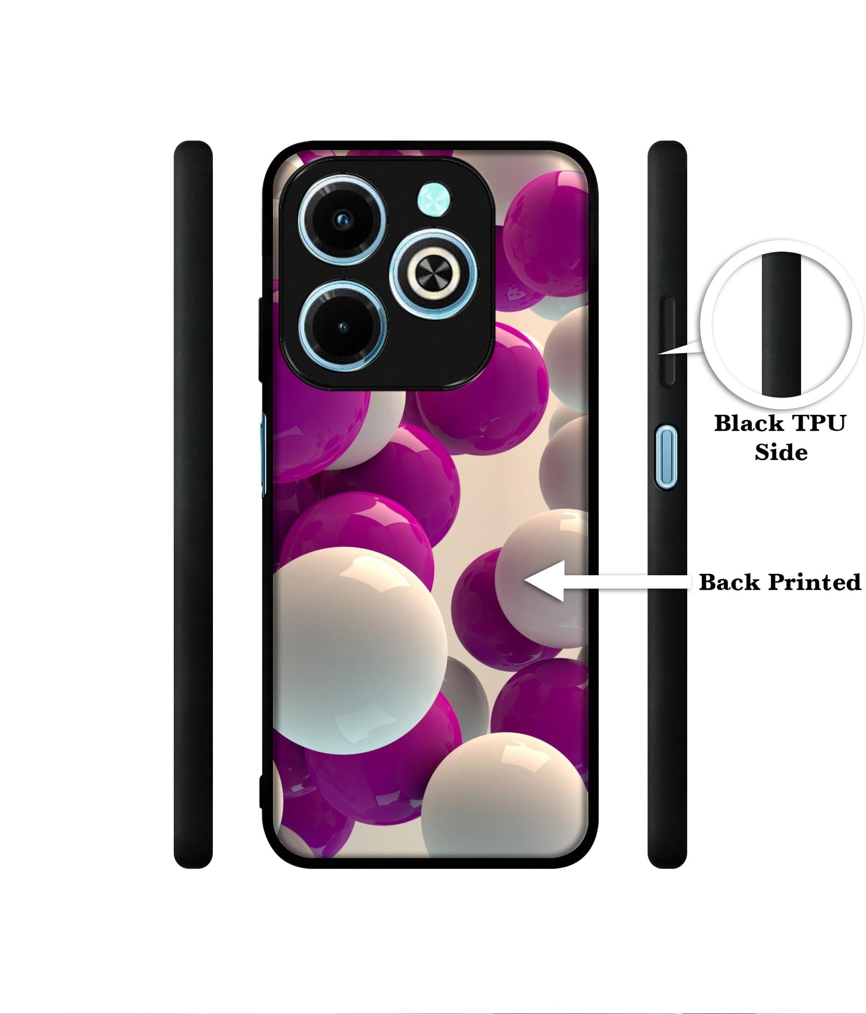 3D Balloons Designer 2D Printed Back Case Cover for Infinix Hot 40i 4G / Tecno Spark GO (2024) 4G