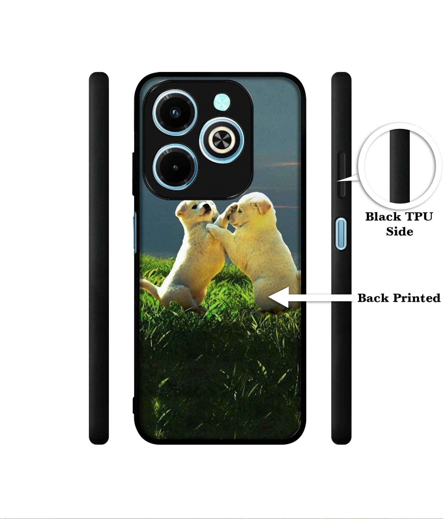 Puppy Couple Sunset Designer 2D Printed Back Case Cover for Infinix Hot 40i 4G / Tecno Spark GO (2024) 4G