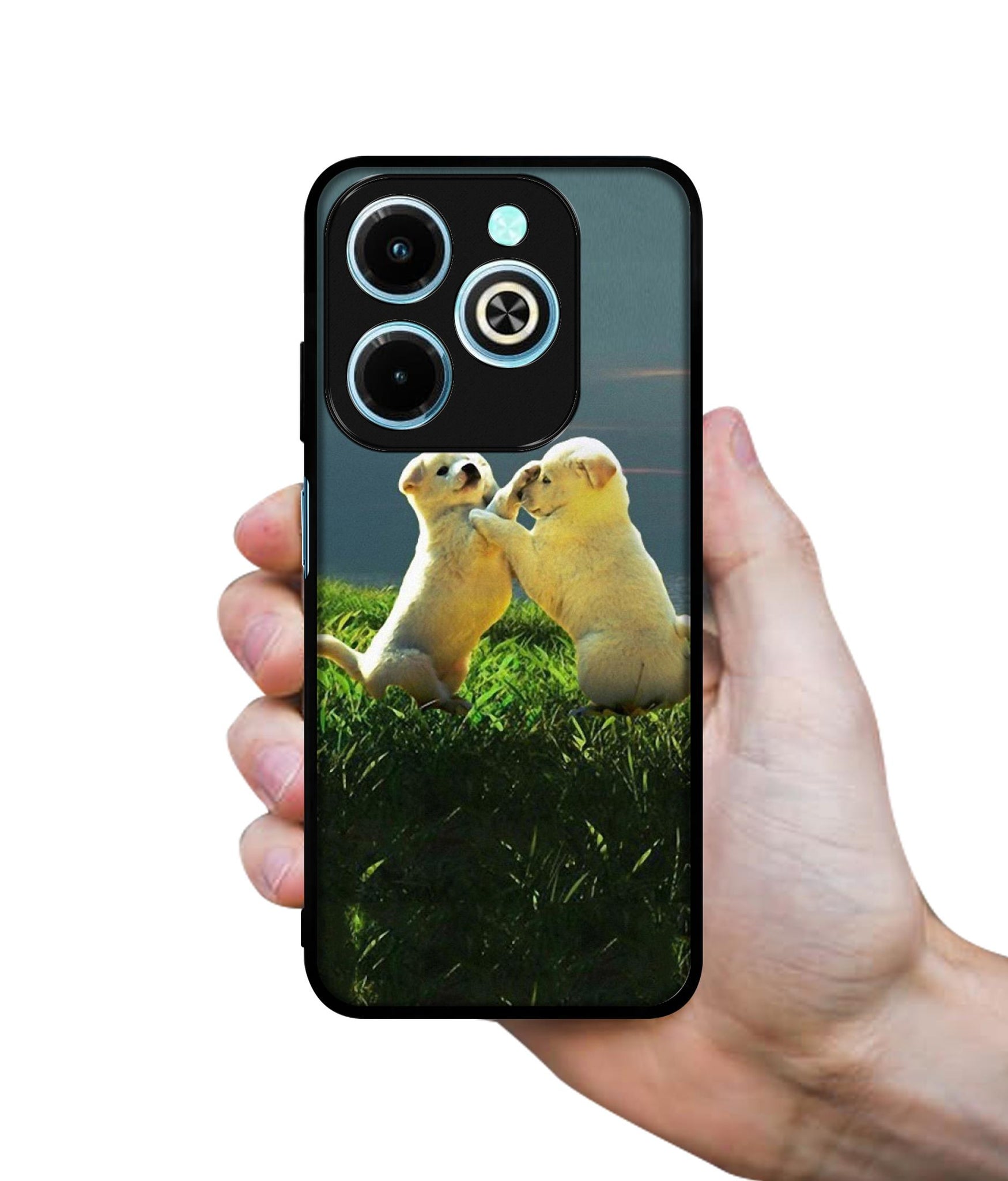 Puppy Couple Sunset Designer 2D Printed Back Case Cover for Infinix Hot 40i 4G / Tecno Spark GO (2024) 4G