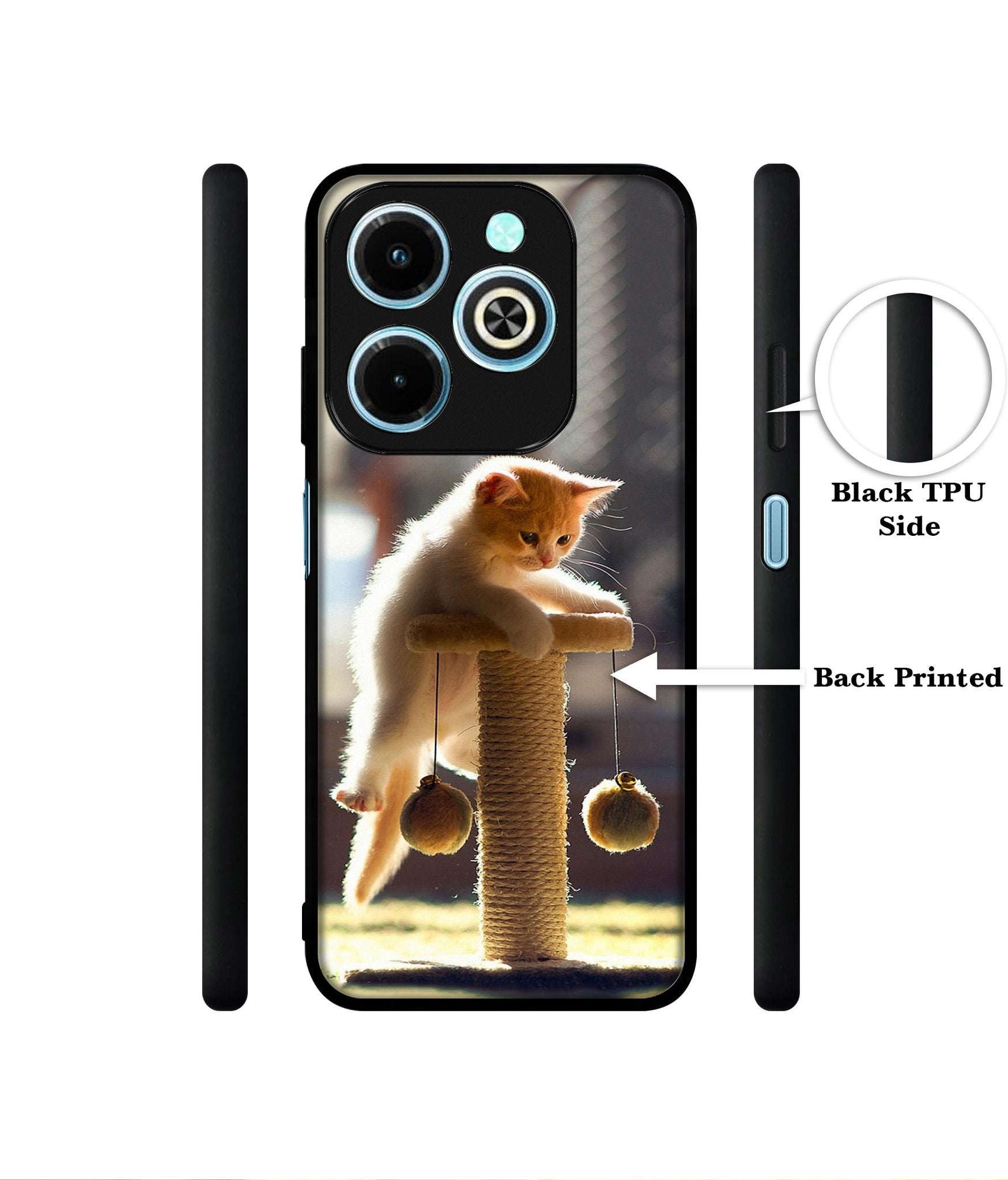 Cat Climbing Designer 2D Printed Back Case Cover for Infinix Hot 40i 4G / Tecno Spark GO (2024) 4G