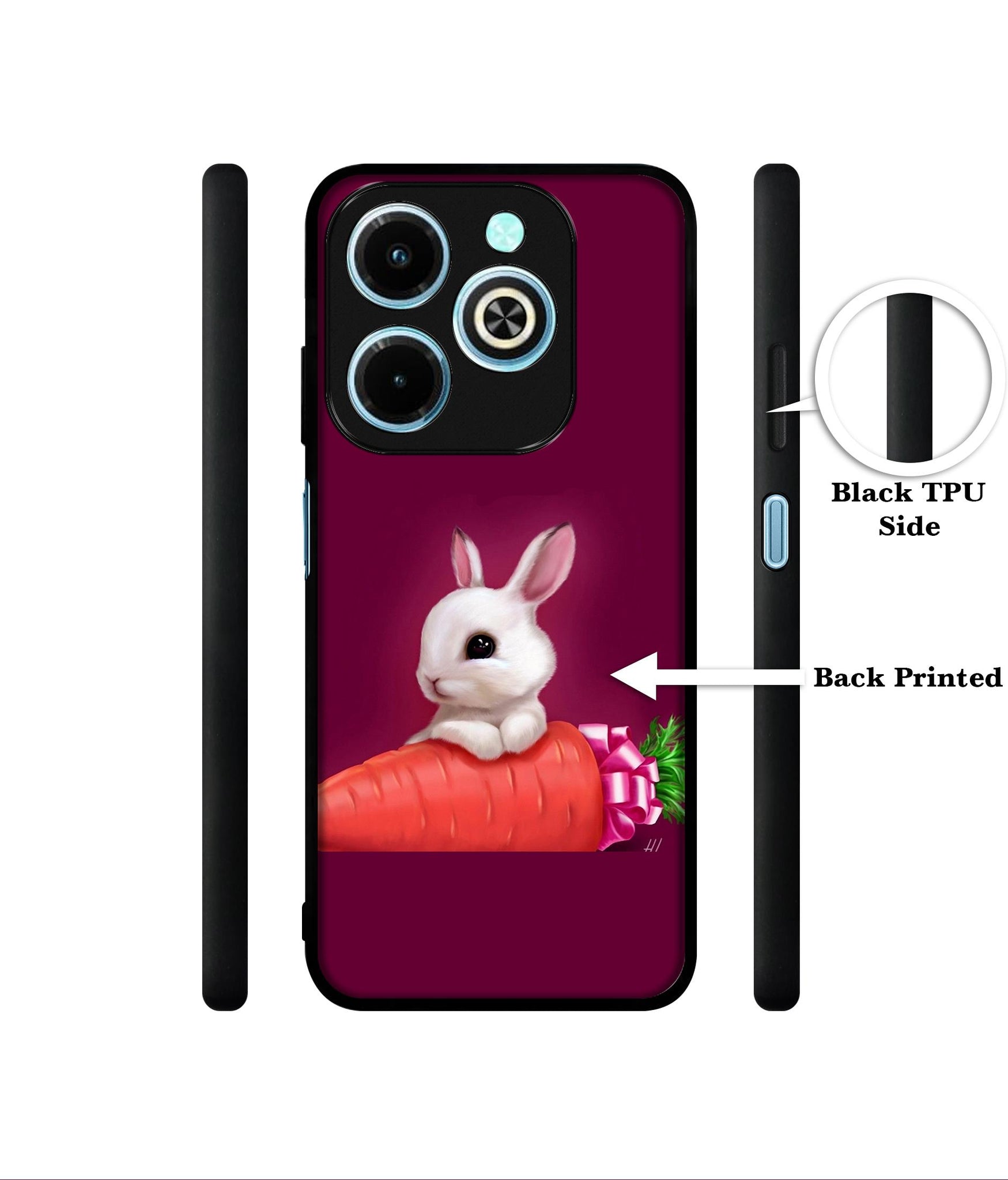 Bunny With Carrot Designer 2D Printed Back Case Cover for Infinix Hot 40i 4G / Tecno Spark GO (2024) 4G