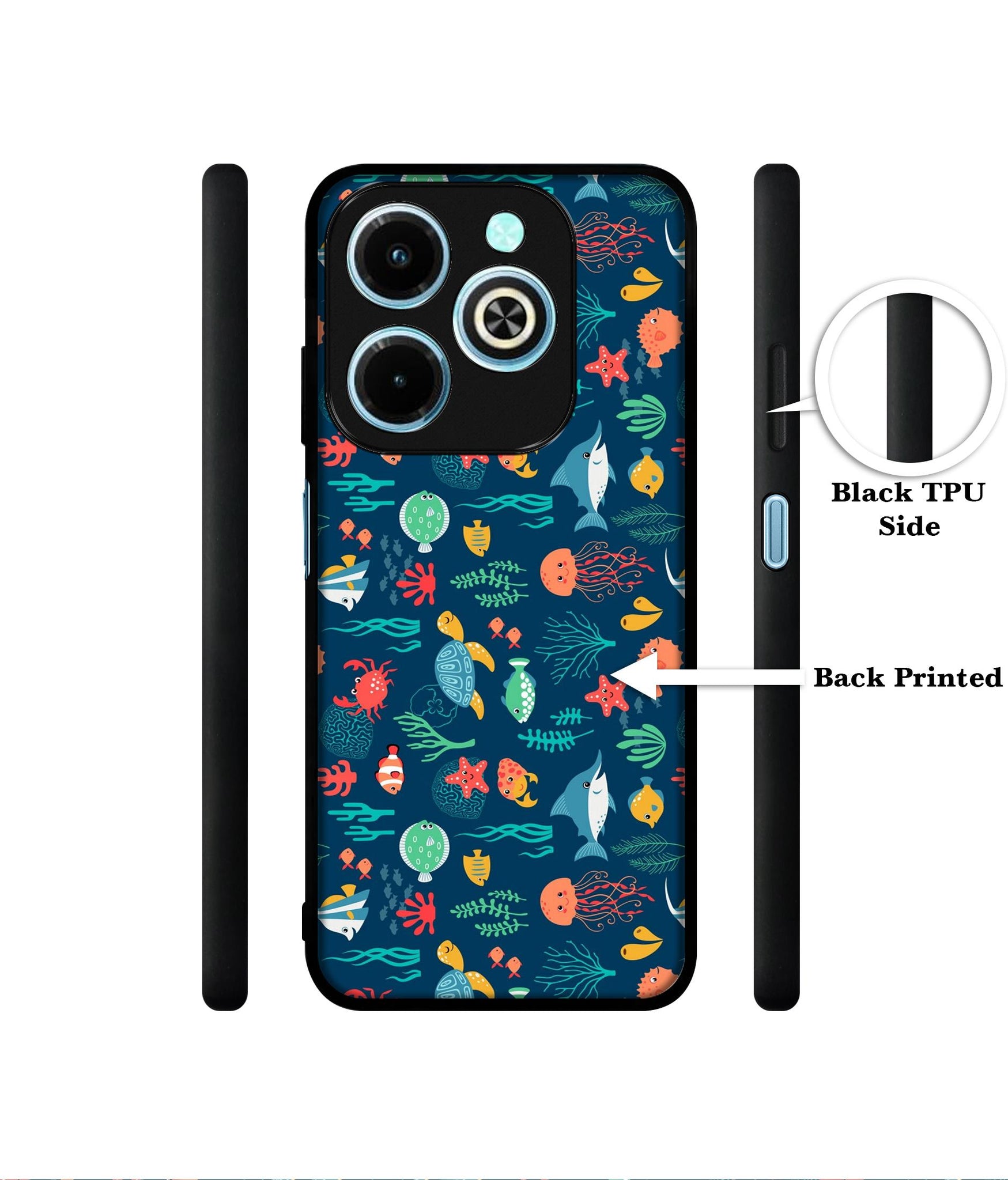 Aquarium Texture Designer 2D Printed Back Case Cover for Infinix Hot 40i 4G / Tecno Spark GO (2024) 4G