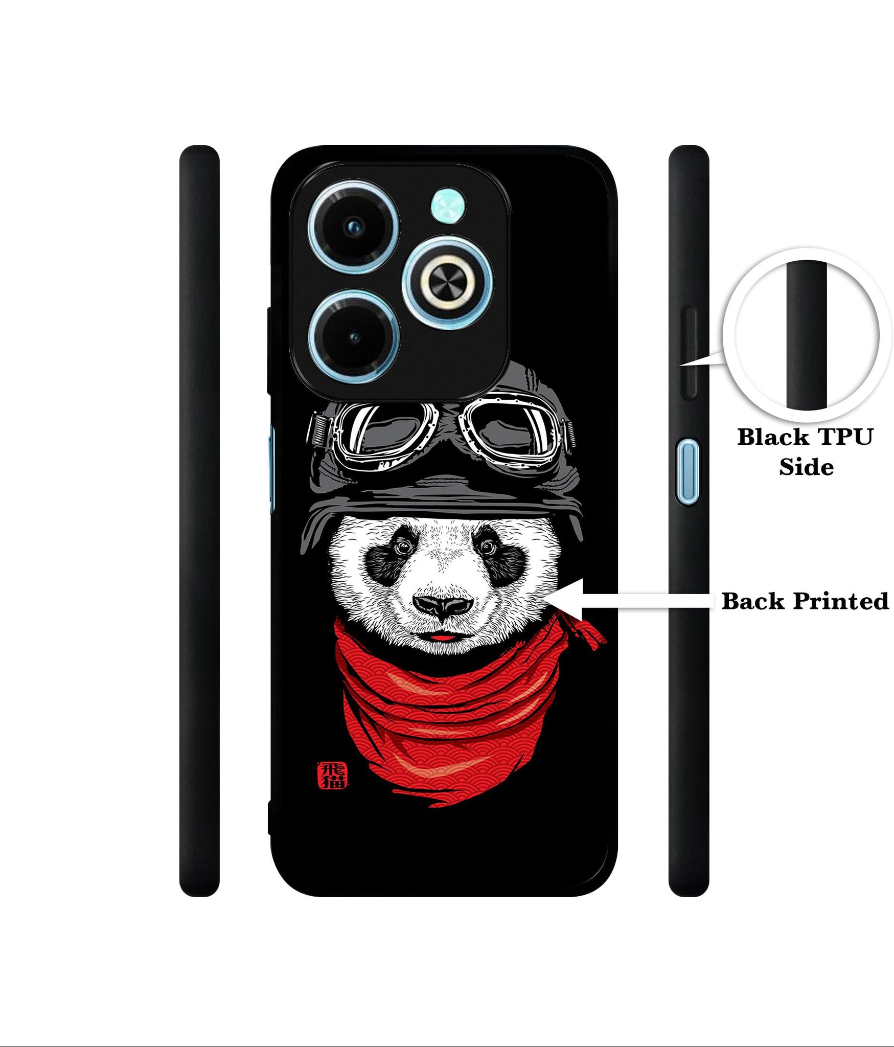 Biker Panda Designer 2D Printed Back Case Cover for Infinix Hot 40i 4G / Tecno Spark GO (2024) 4G
