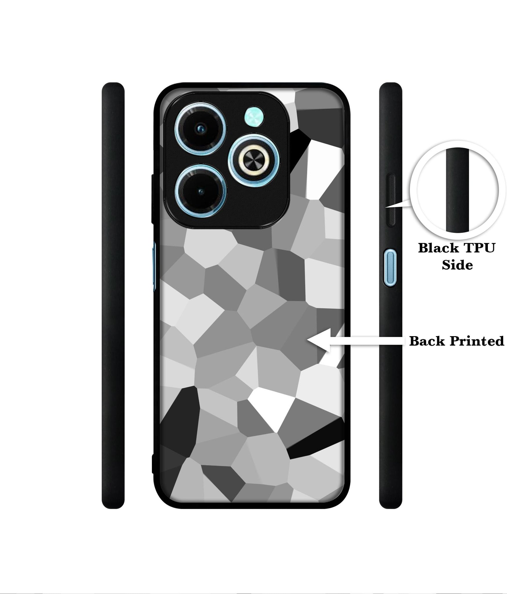 Black & White Mathematical Shape Designer 2D Printed Back Case Cover for Infinix Hot 40i 4G / Tecno Spark GO (2024) 4G