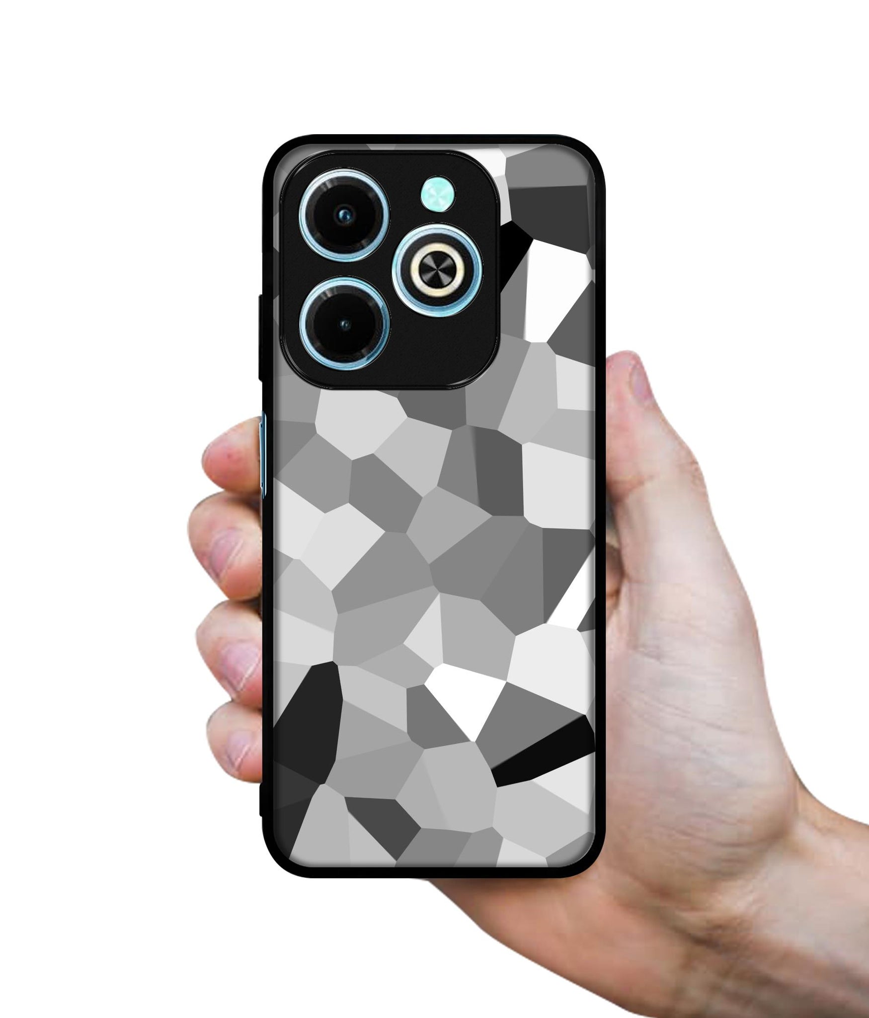 Black & White Mathematical Shape Designer 2D Printed Back Case Cover for Infinix Hot 40i 4G / Tecno Spark GO (2024) 4G