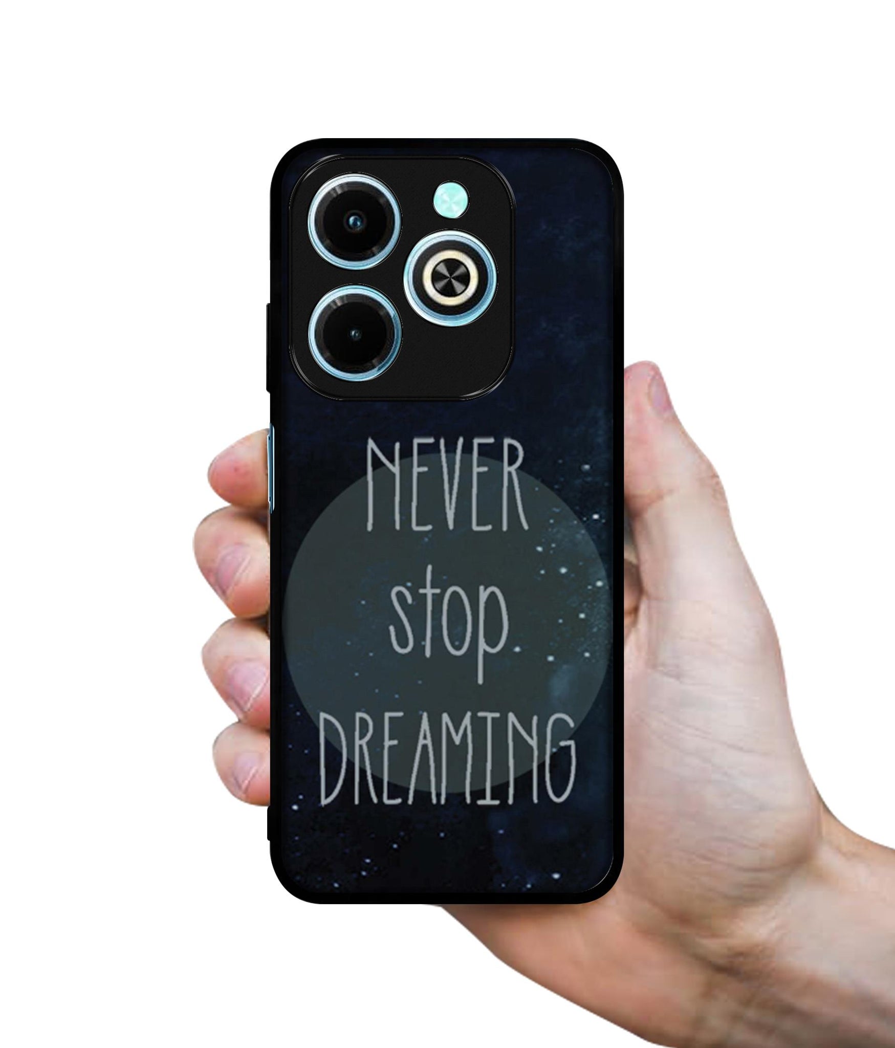 Never Stop Dreaming Designer 2D Printed Back Case Cover for Infinix Hot 40i 4G / Tecno Spark GO (2024) 4G