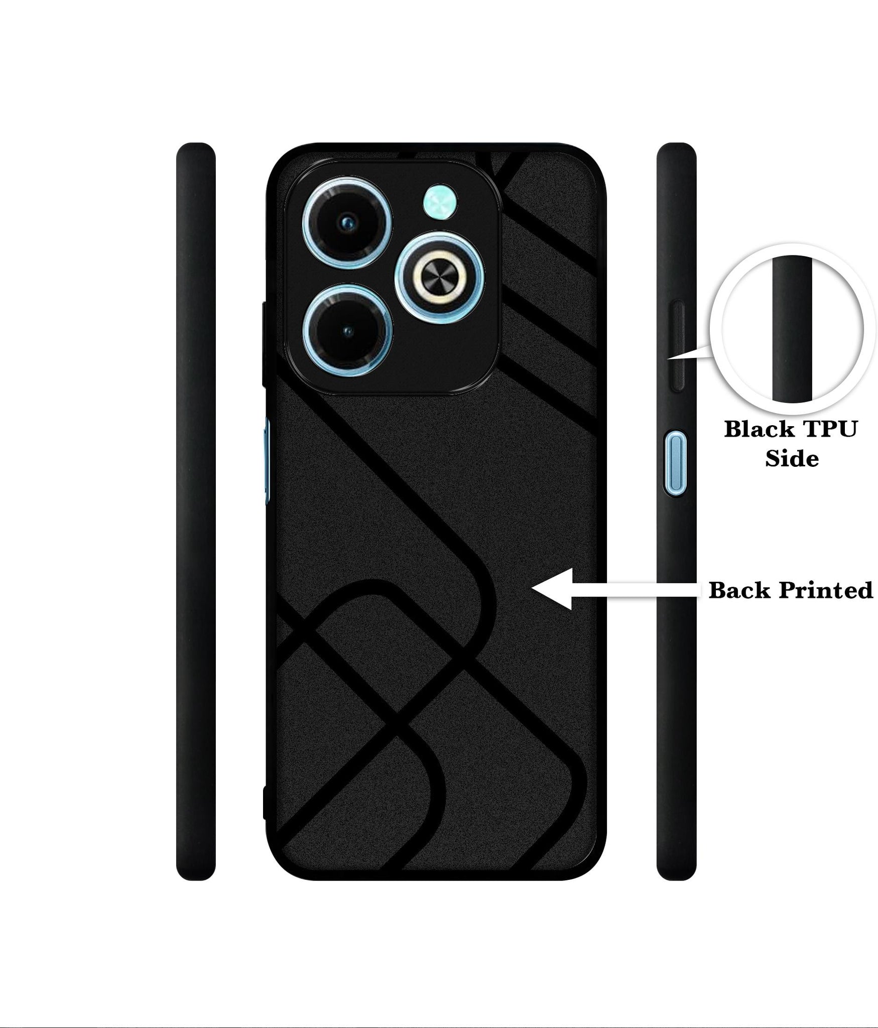 Zig-Zag Black Line Designer 2D Printed Back Case Cover for Infinix Hot 40i 4G / Tecno Spark GO (2024) 4G