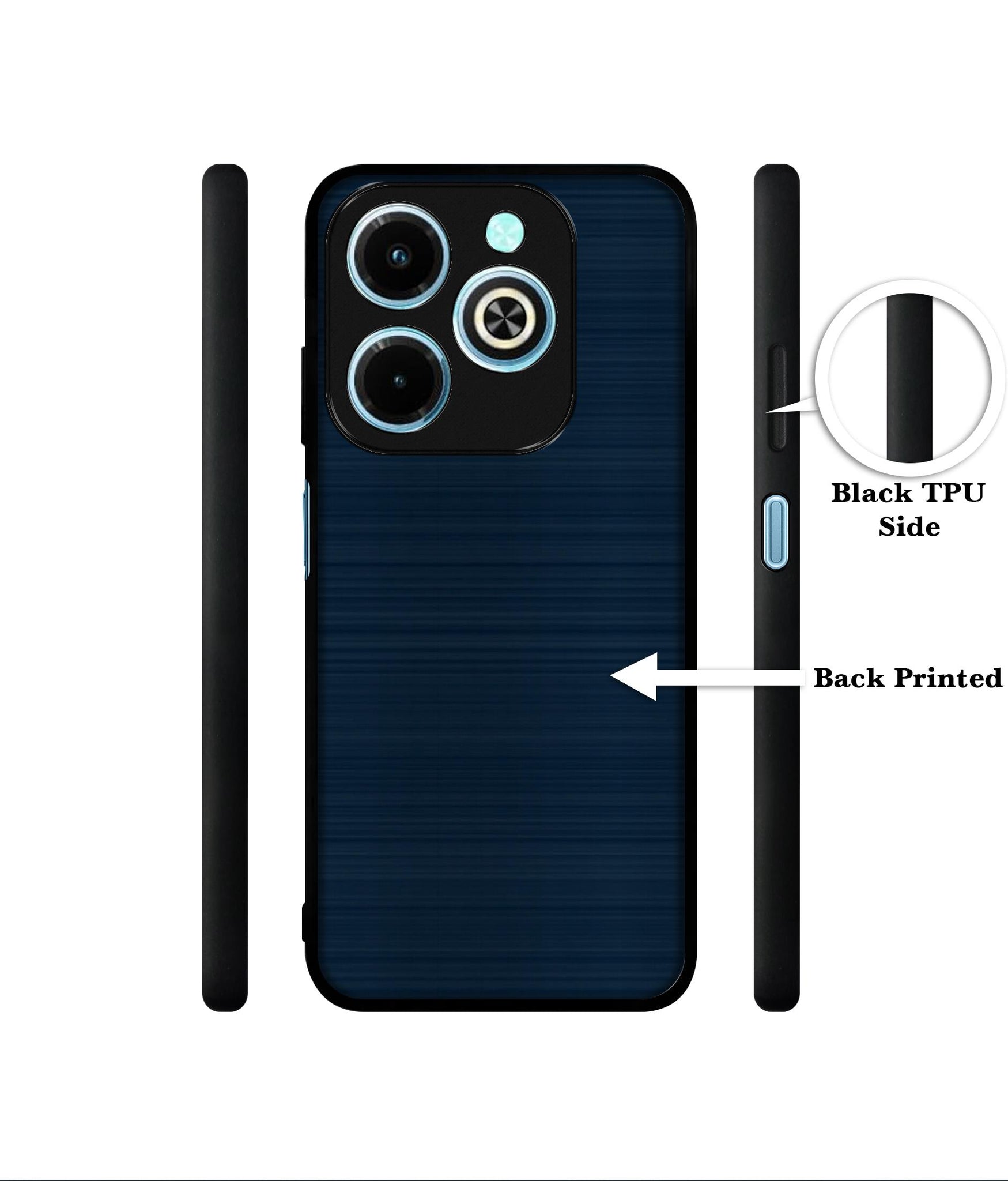 Blue Line Designer 2D Printed Back Case Cover for Infinix Hot 40i 4G / Tecno Spark GO (2024) 4G