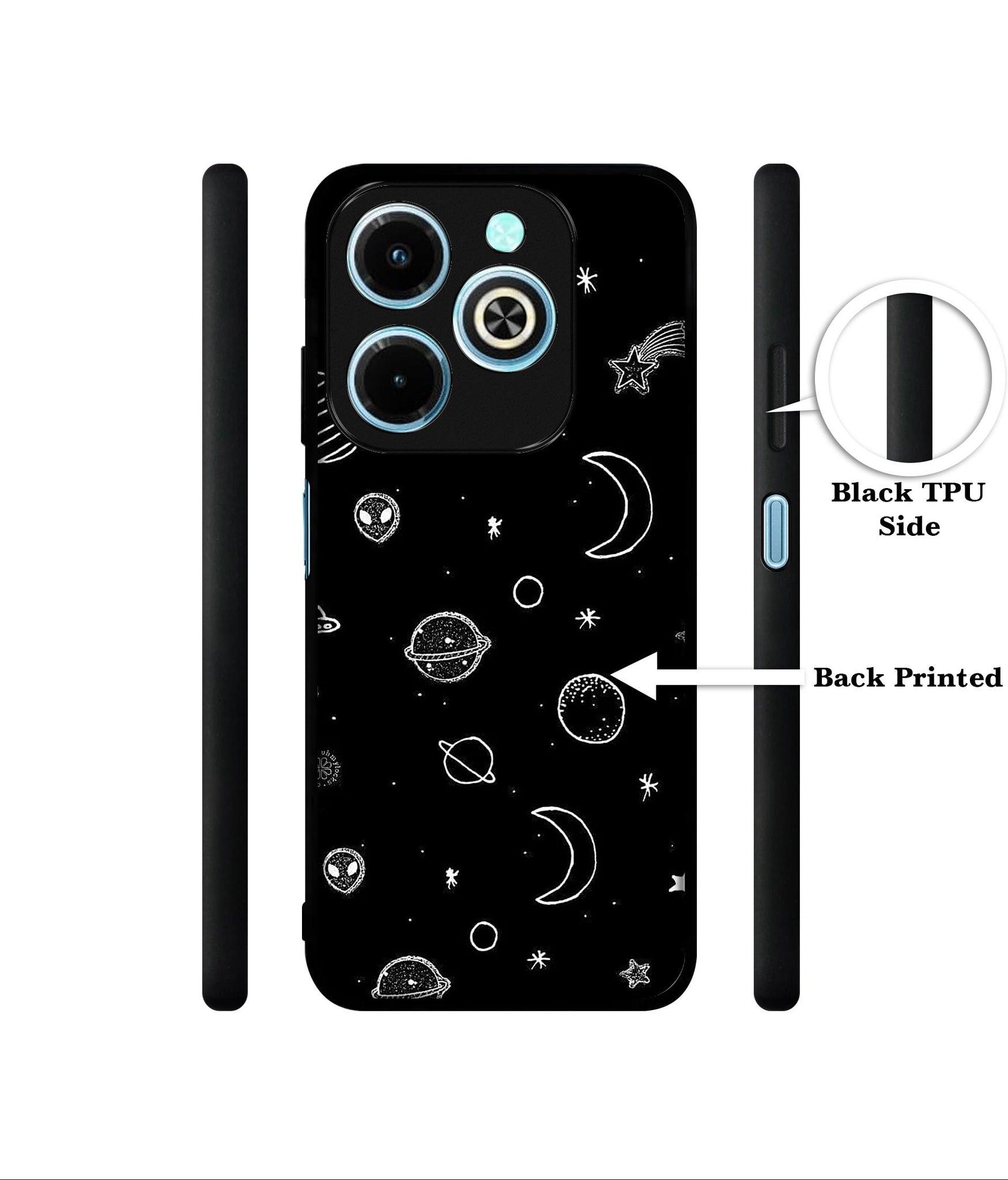Space Stars Universe Designer 2D Printed Back Case Cover for Infinix Hot 40i 4G / Tecno Spark GO (2024) 4G