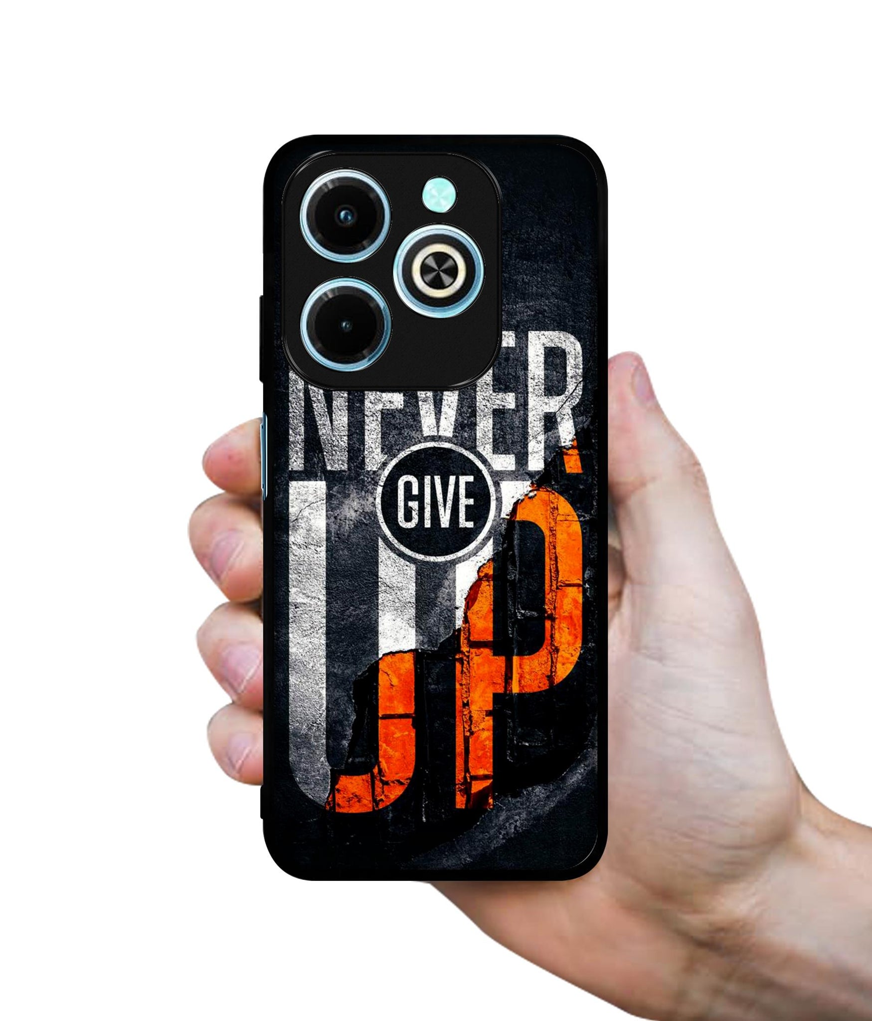 Never Give Up Designer 2D Printed Back Case Cover for Infinix Hot 40i 4G / Tecno Spark GO (2024) 4G