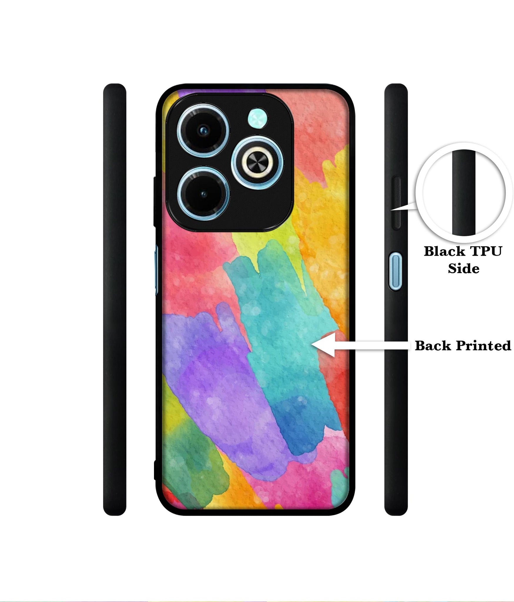 Water Paint Colorful Abstract Designer 2D Printed Back Case Cover for Infinix Hot 40i 4G / Tecno Spark GO (2024) 4G