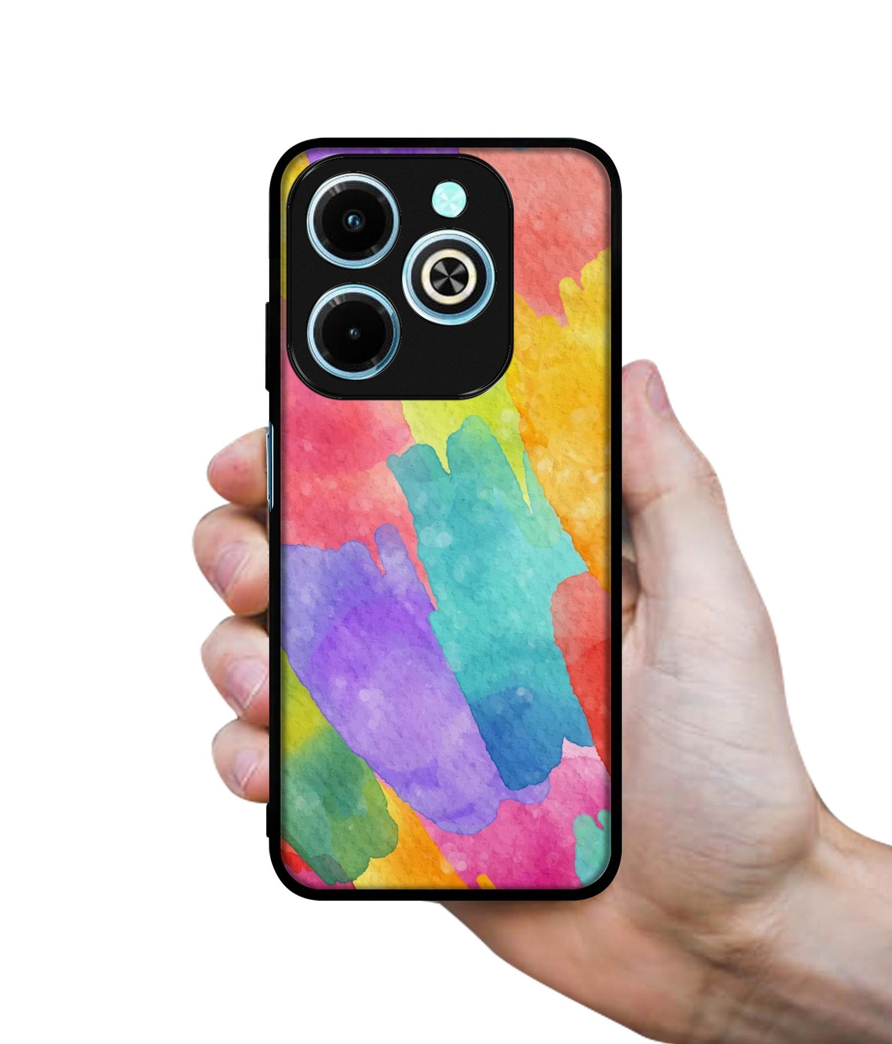 Water Paint Colorful Abstract Designer 2D Printed Back Case Cover for Infinix Hot 40i 4G / Tecno Spark GO (2024) 4G
