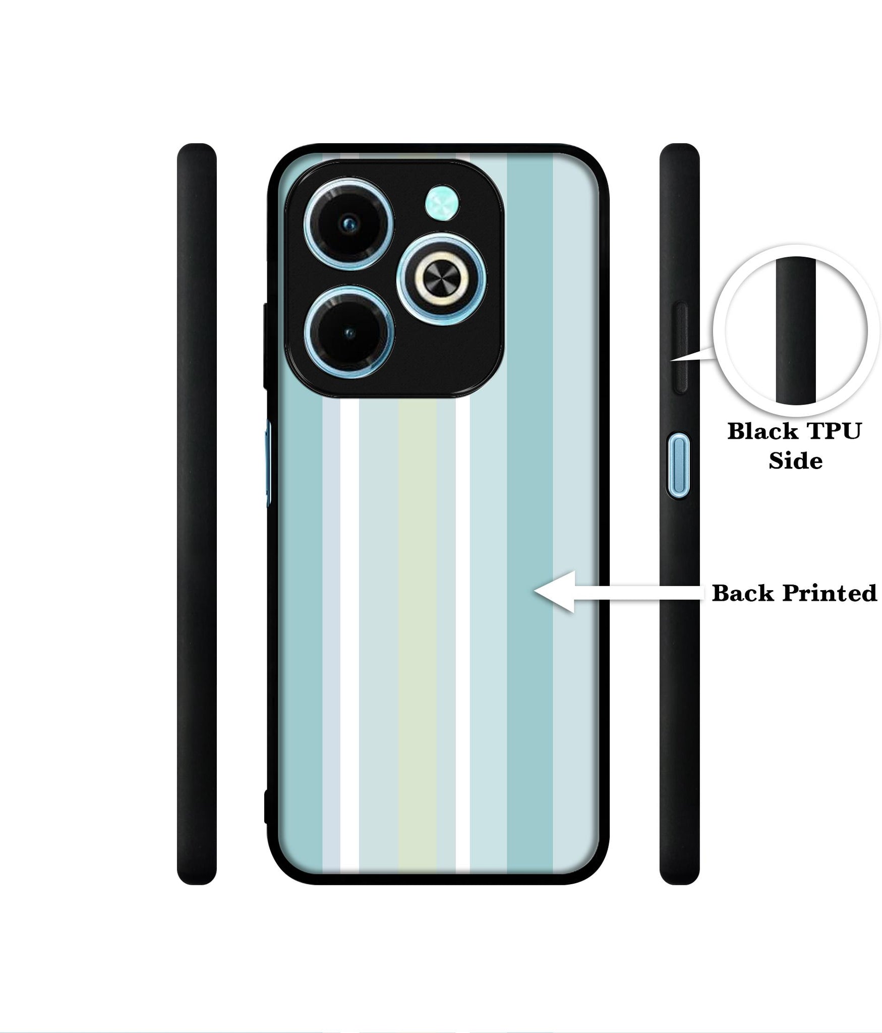 Light Green Stripes Designer 2D Printed Back Case Cover for Infinix Hot 40i 4G / Tecno Spark GO (2024) 4G