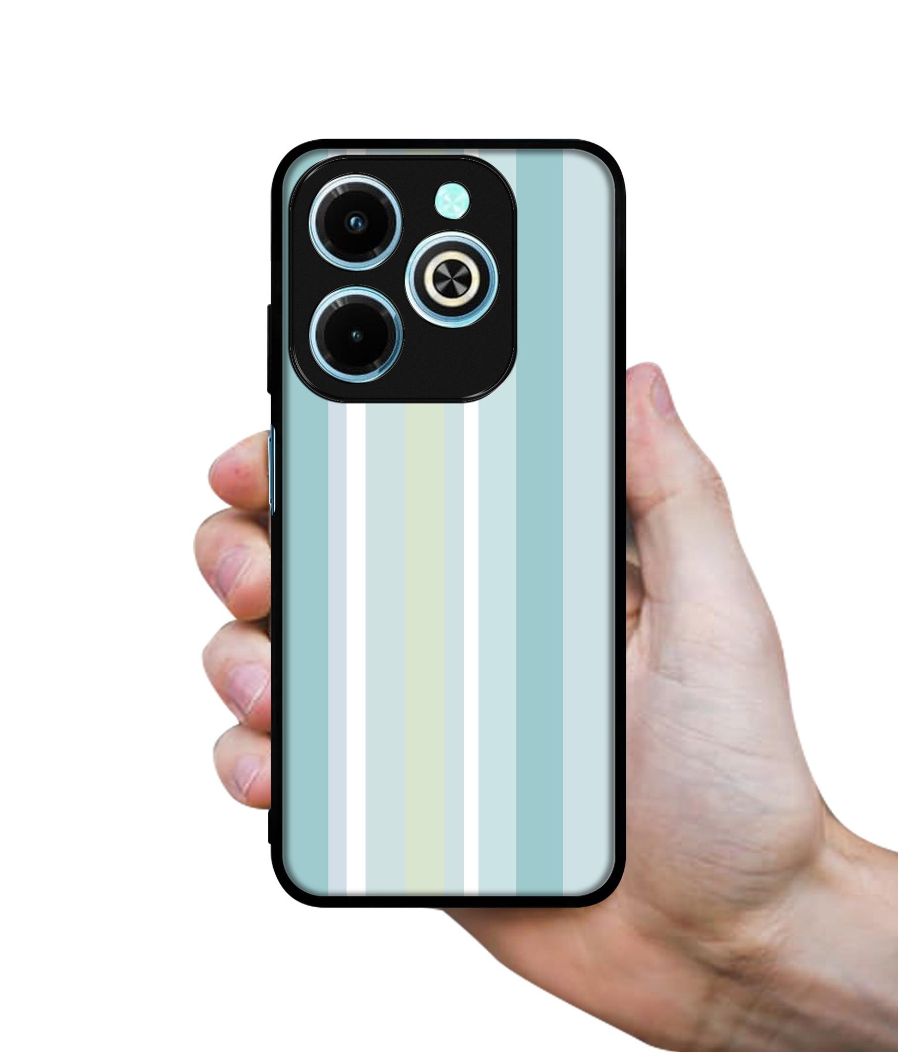 Light Green Stripes Designer 2D Printed Back Case Cover for Infinix Hot 40i 4G / Tecno Spark GO (2024) 4G