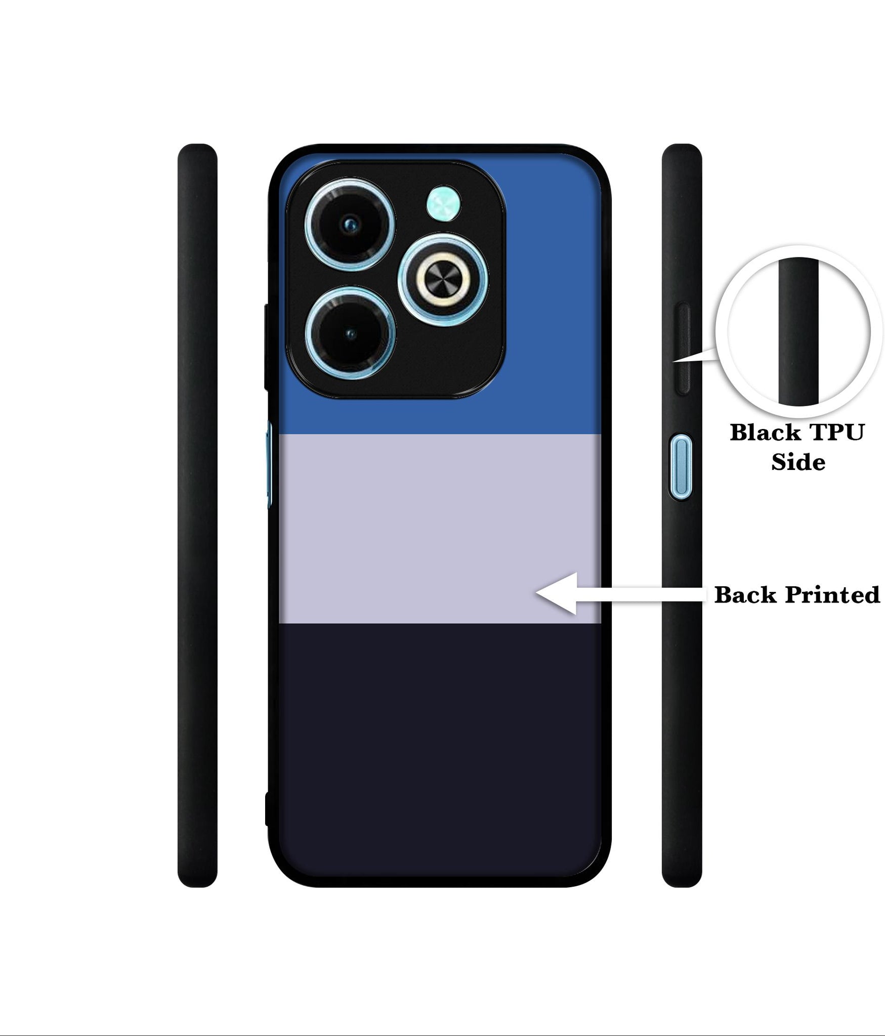 Three Color Stripes Designer 2D Printed Back Case Cover for Infinix Hot 40i 4G / Tecno Spark GO (2024) 4G