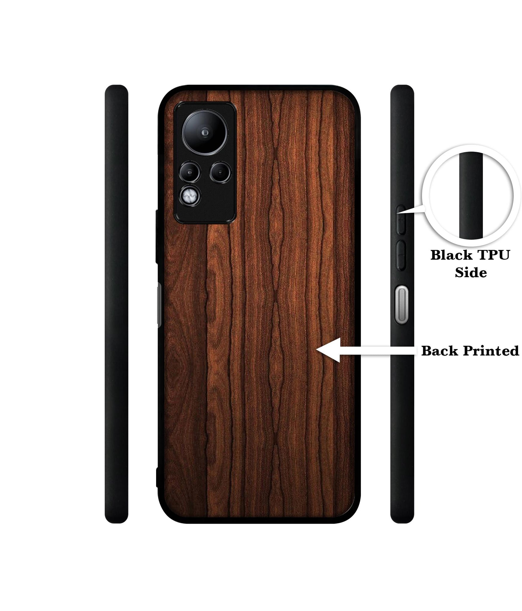Brown Wooden Texture Designer 2D Printed Back Case Cover for Infinix Note 11 4G