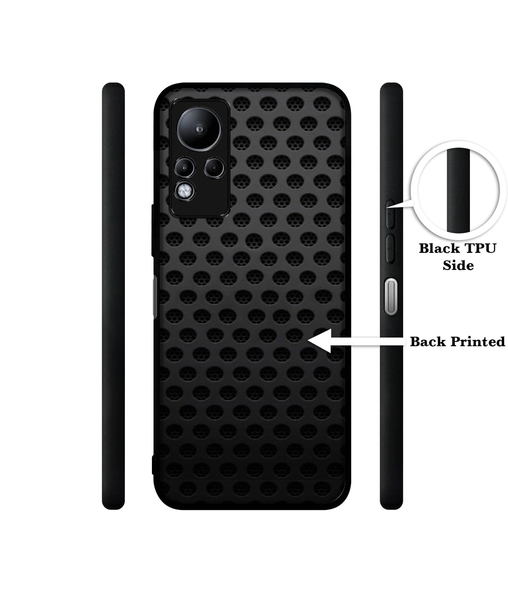 Black Circle Designer 2D Printed Back Case Cover for Infinix Note 11 4G