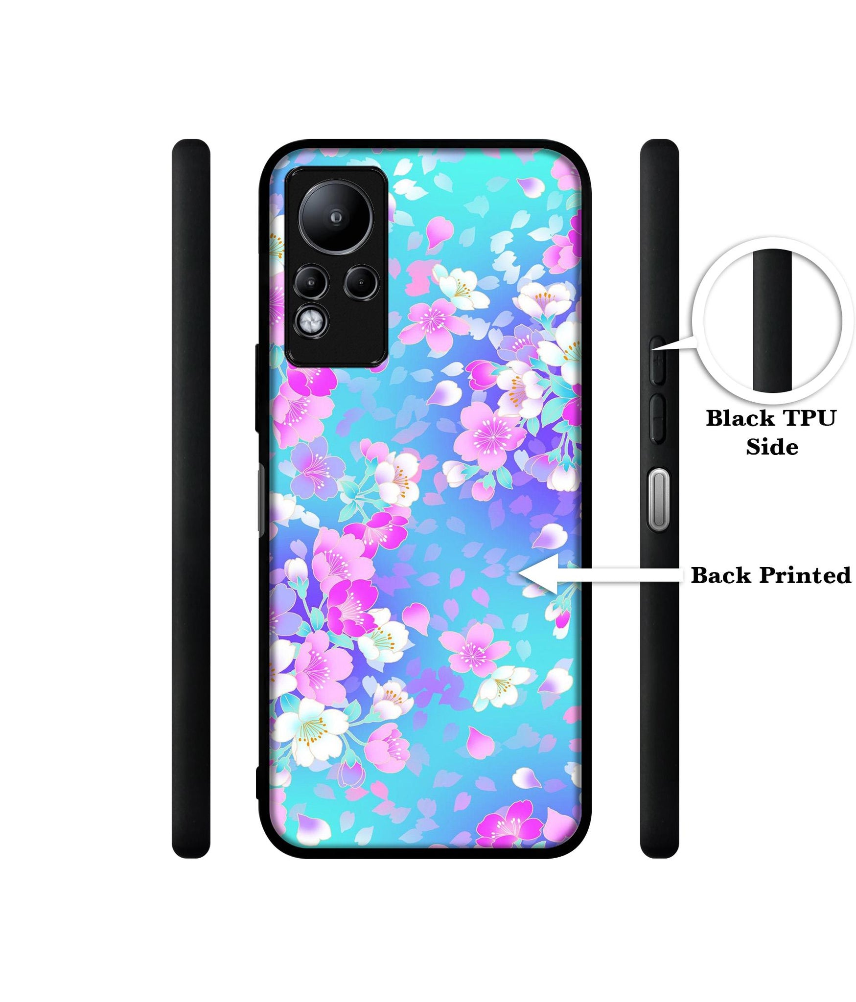 Floral Blue Pattern Designer 2D Printed Back Case Cover for Infinix Note 11 4G