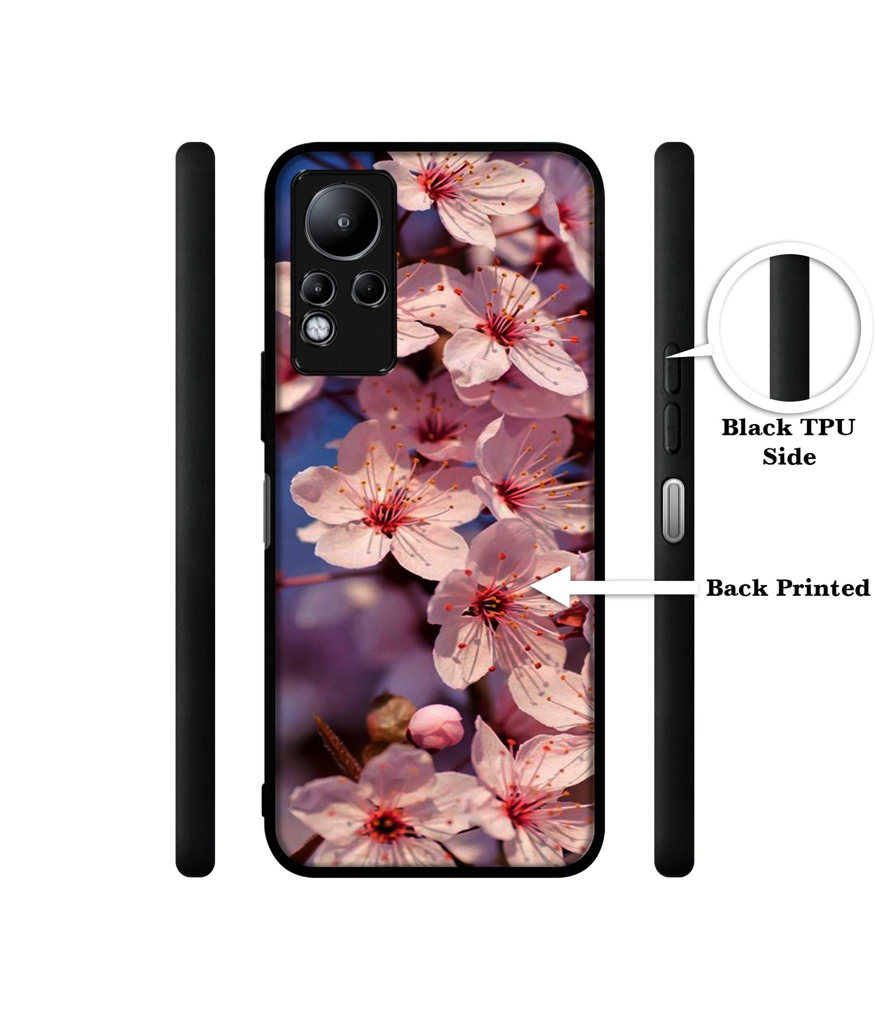 Pink Flowers Pattern Designer 2D Printed Back Case Cover for Infinix Note 11 4G