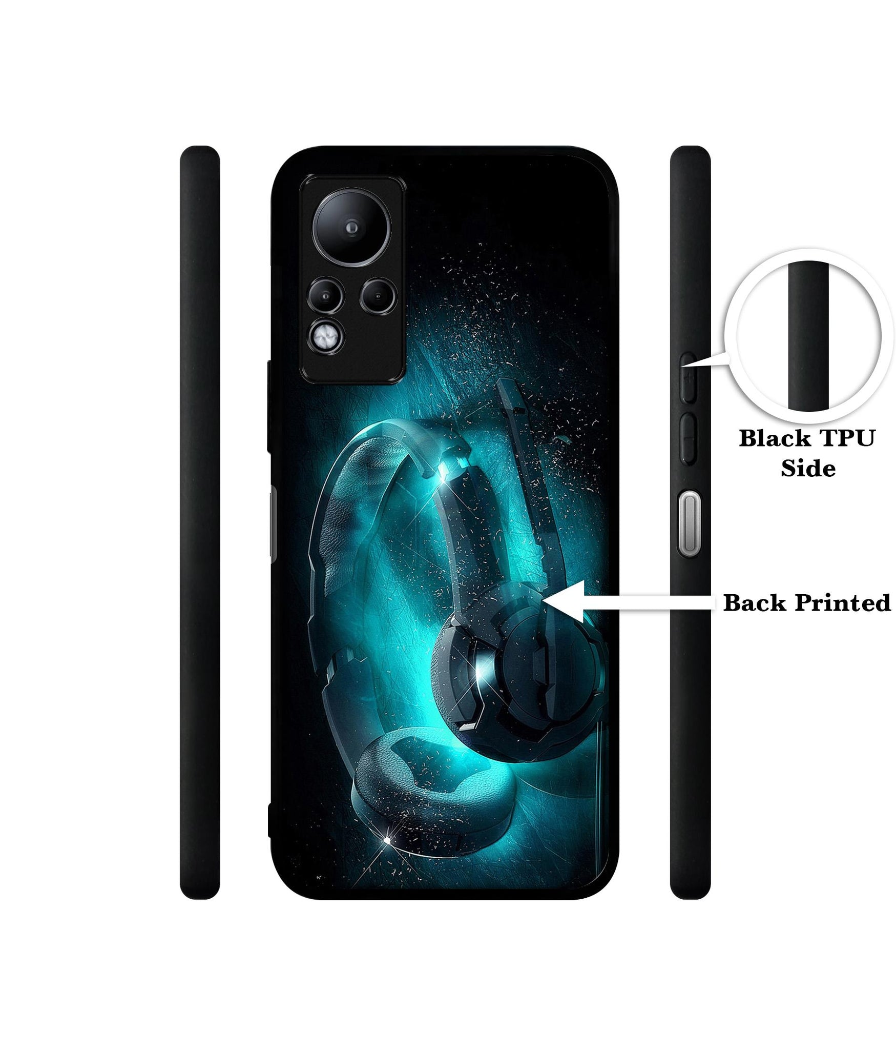 Cool Headphone Designer 2D Printed Back Case Cover for Infinix Note 11 4G