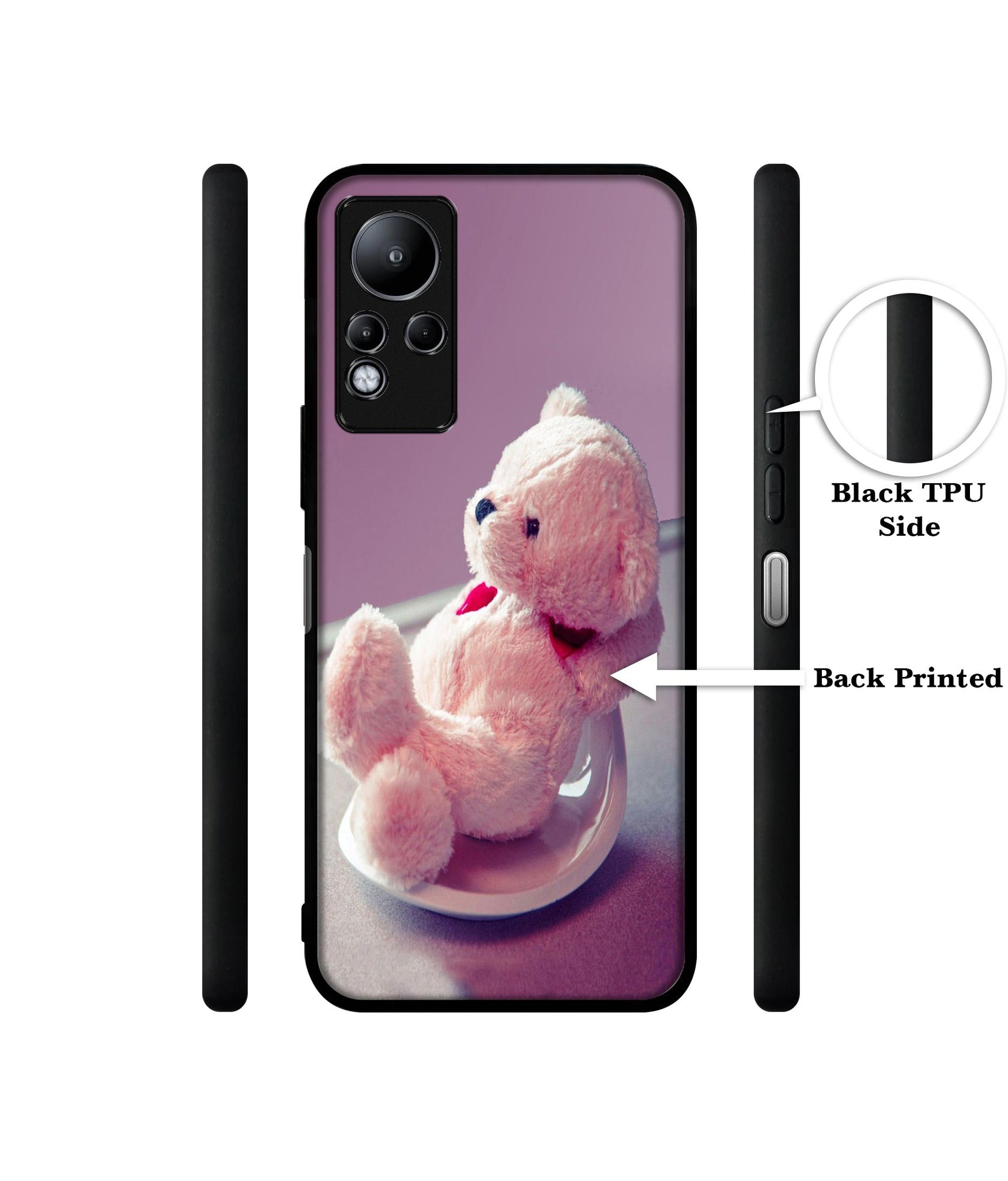 Cute Teddy Bear Designer 2D Printed Back Case Cover for Infinix Note 11 4G