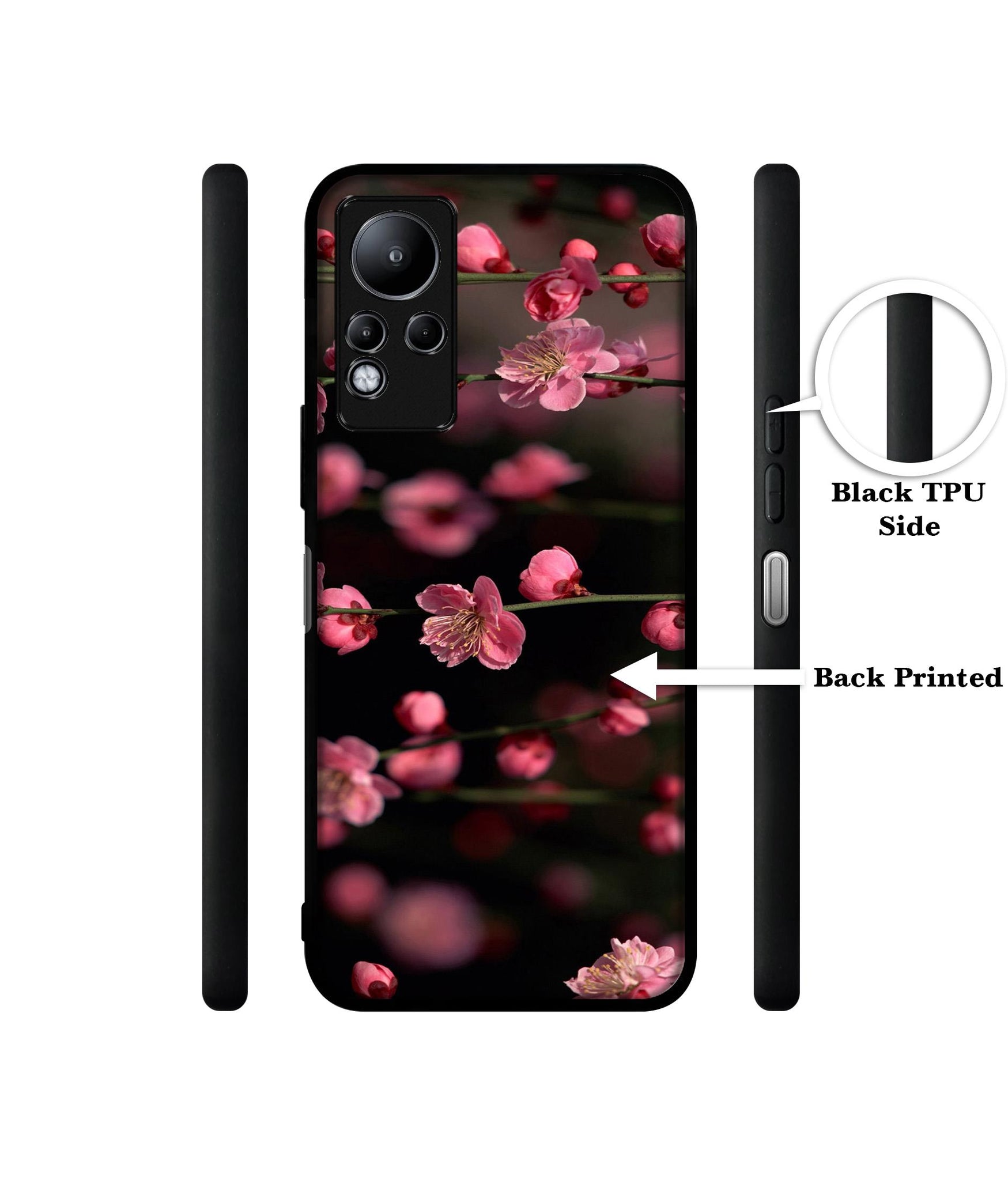 Pink Flowers Designer 2D Printed Back Case Cover for Infinix Note 11 4G