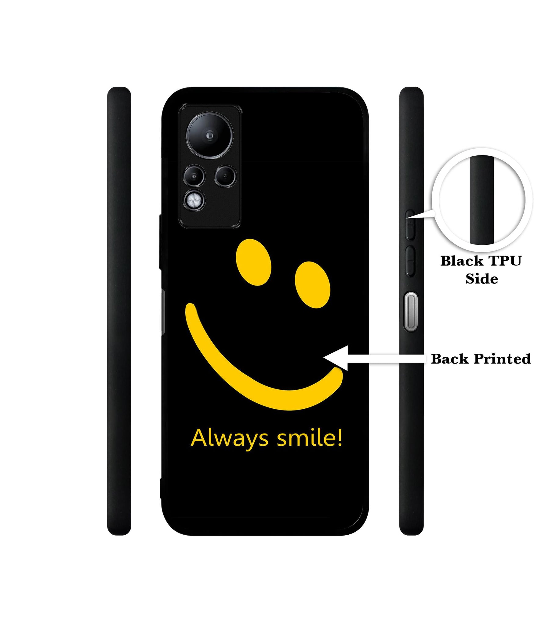 Always Smile Quote Designer 2D Printed Back Case Cover for Infinix Note 11 4G