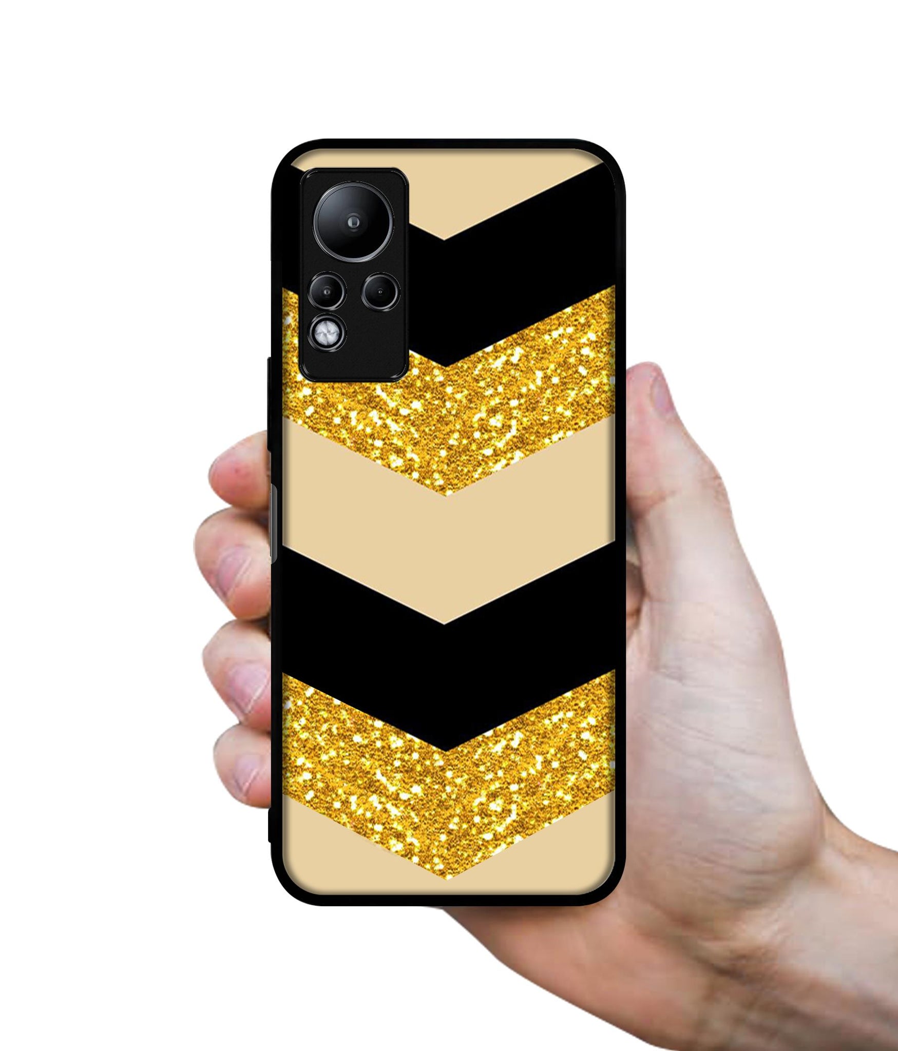 Black & Gold Designer 2D Printed Back Case Cover for Infinix Note 11 4G