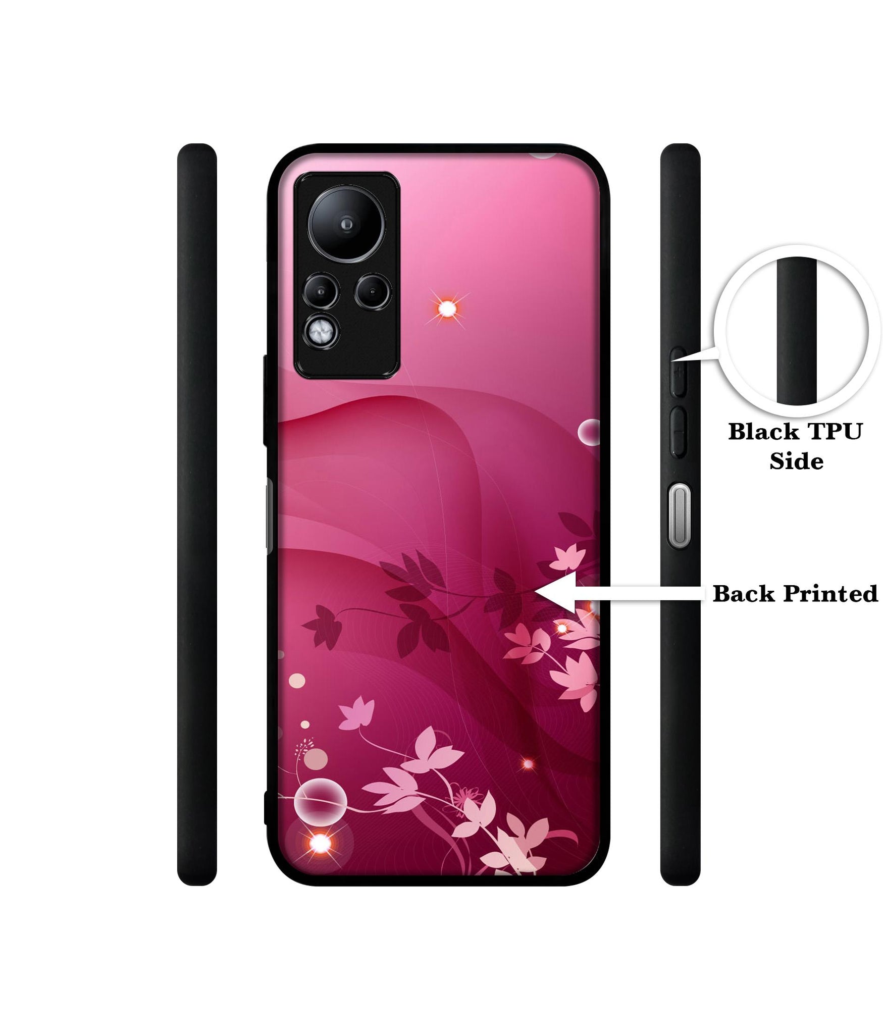 Pink Abstract Designer 2D Printed Back Case Cover for Infinix Note 11 4G