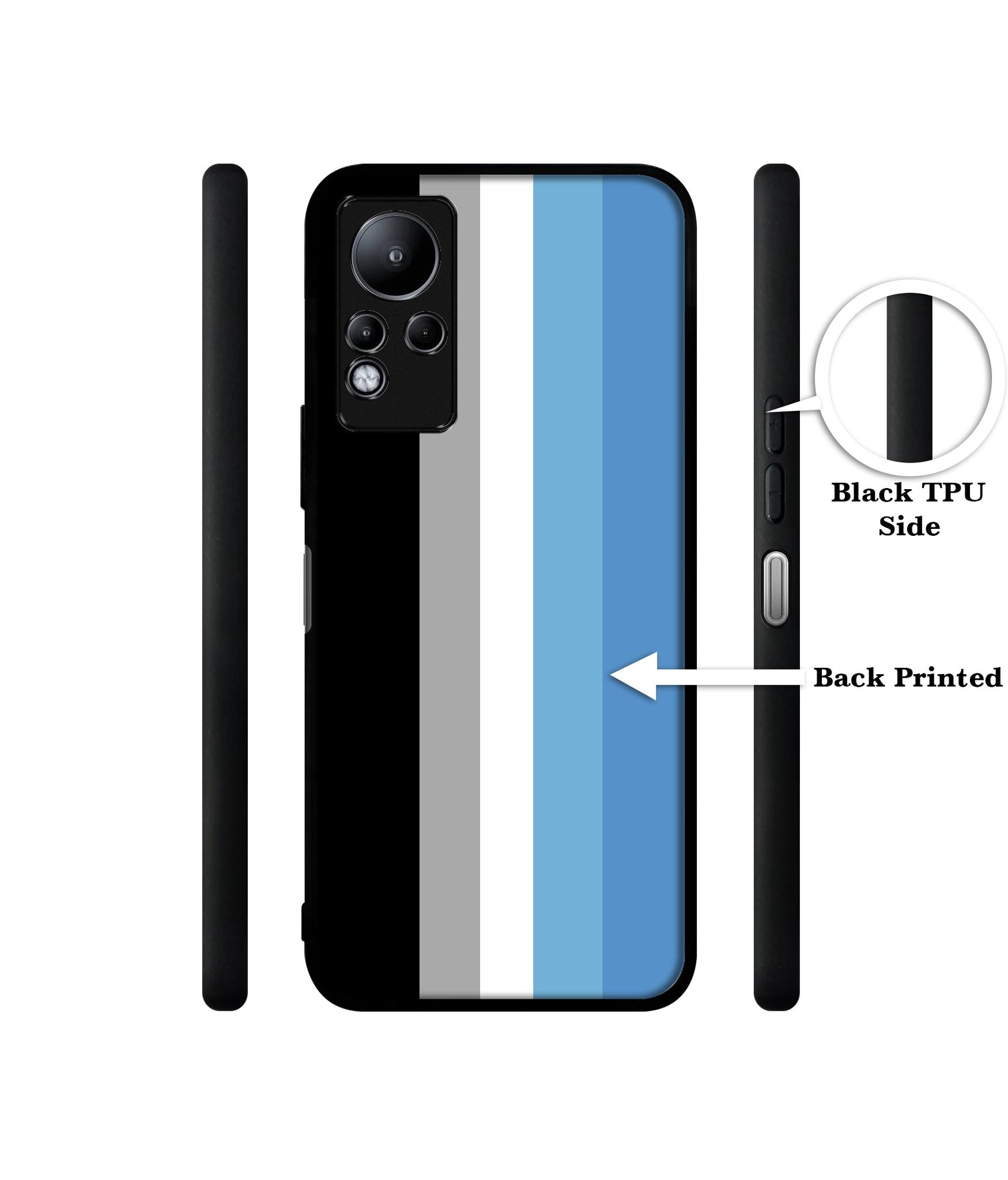 White and Blue Lines Designer 2D Printed Back Case Cover for Infinix Note 11 4G