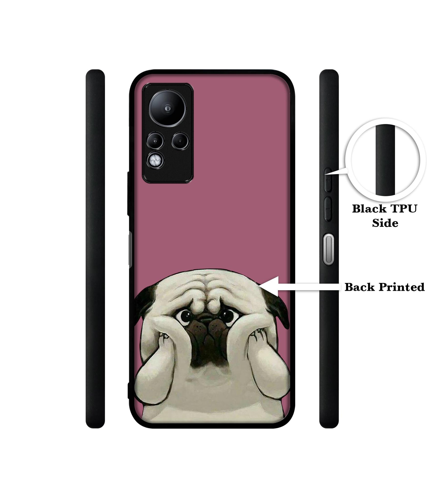 Cute Pug Holding Big Cheeks Designer 2D Printed Back Case Cover for Infinix Note 11 4G
