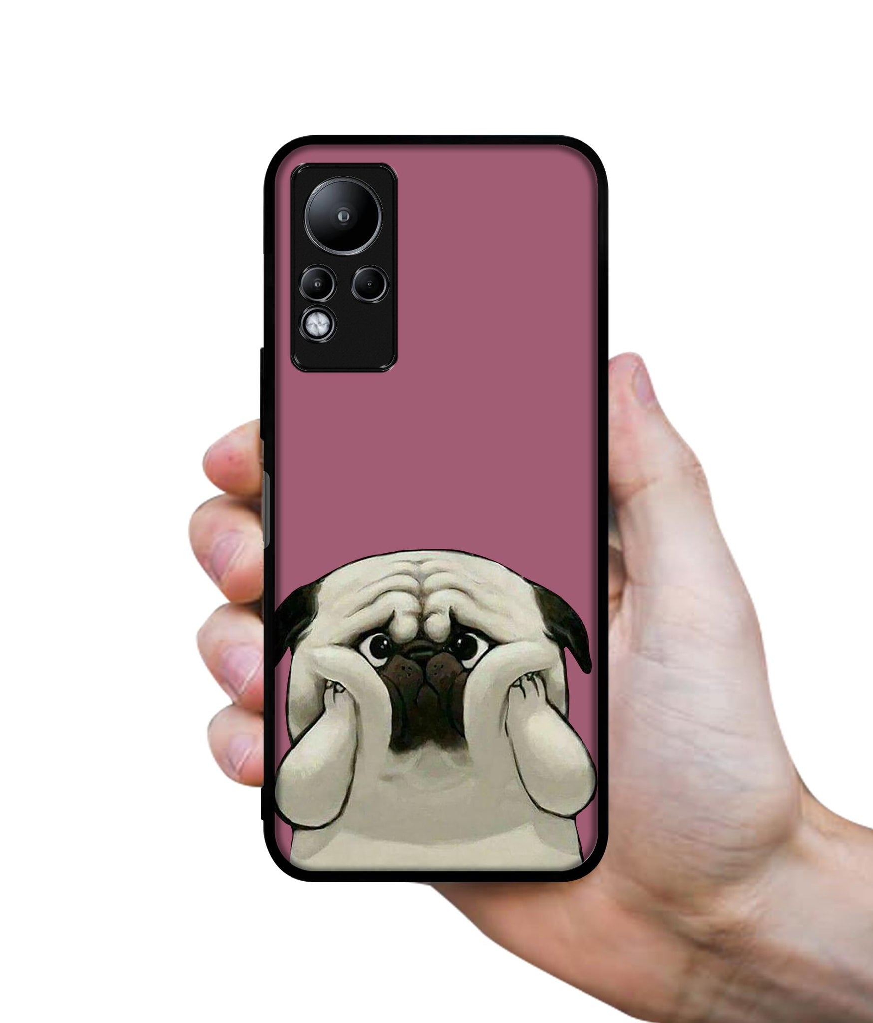 Cute Pug Holding Big Cheeks Designer 2D Printed Back Case Cover for Infinix Note 11 4G