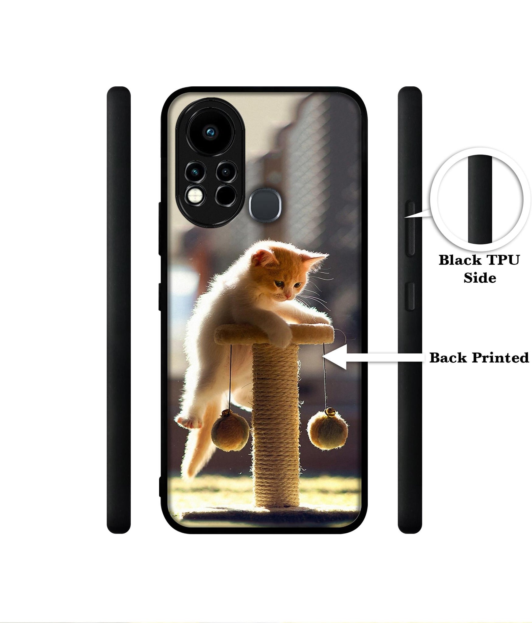 Cat Climbing Designer 2D Printed Back Case Cover for Infinix Note 11s 4G / Note 11 Pro 4G
