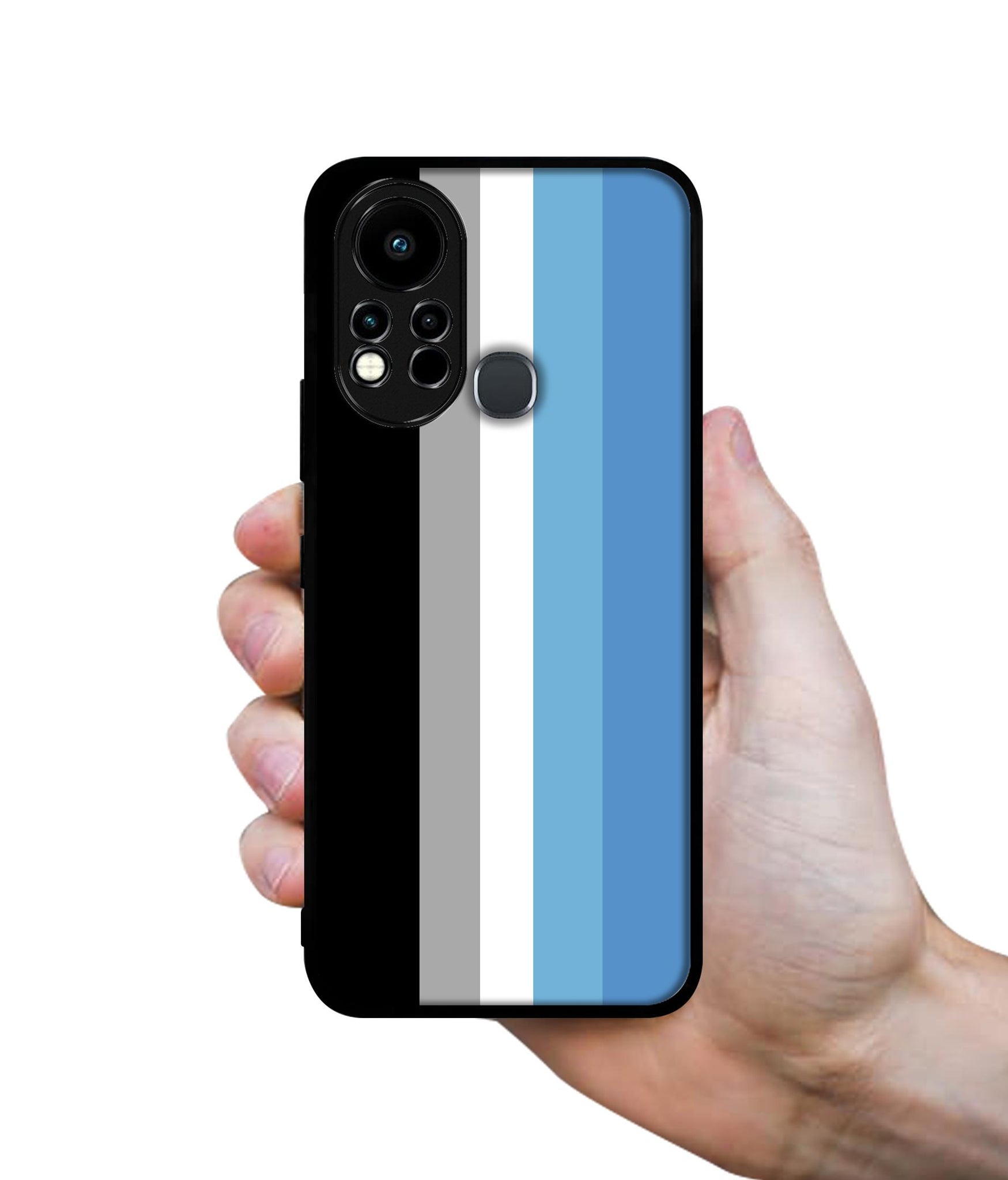 White and Blue Lines Designer 2D Printed Back Case Cover for Infinix Note 11s 4G / Note 11 Pro 4G