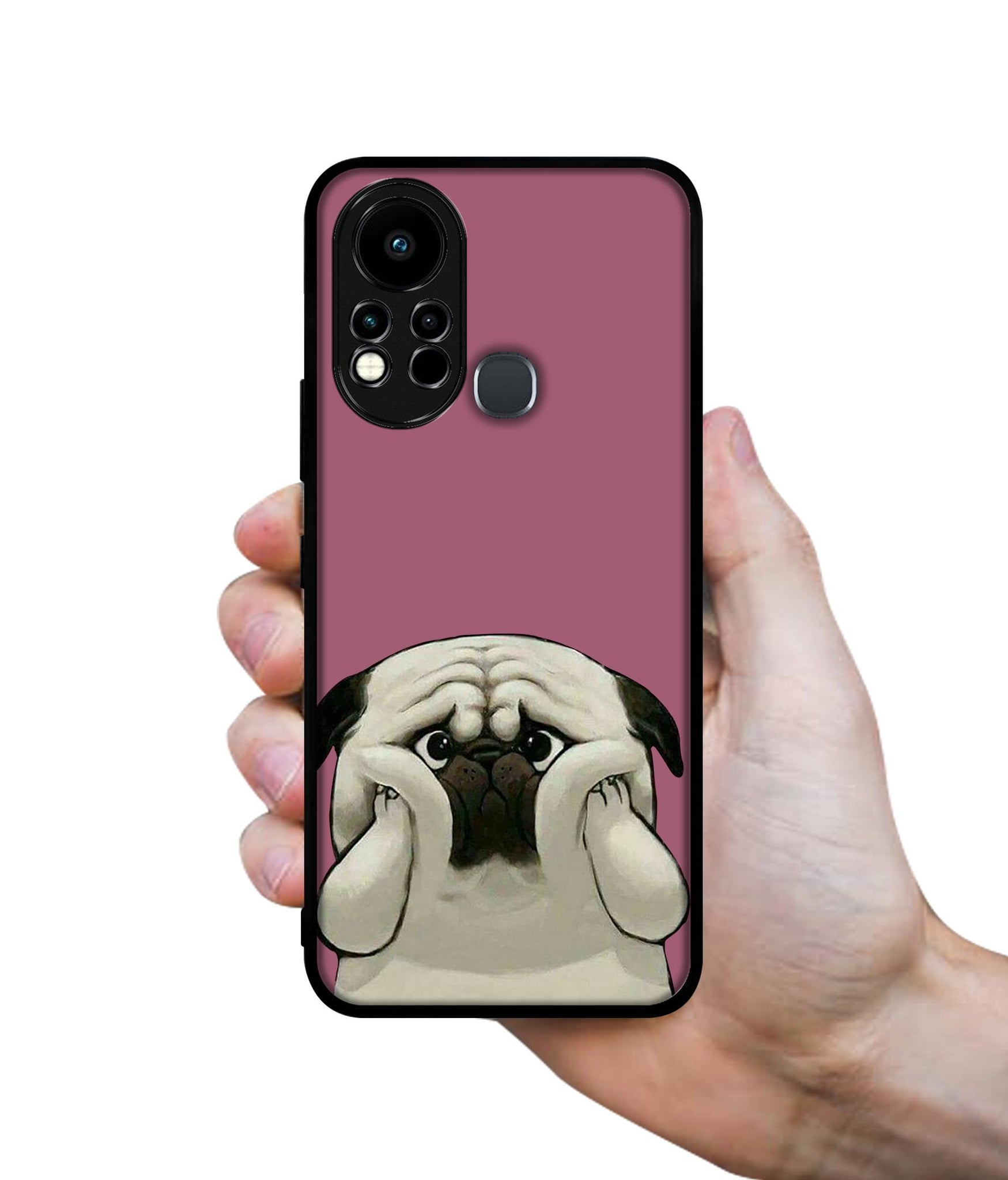 Cute Pug Holding Big Cheeks Designer 2D Printed Back Case Cover for Infinix Note 11s 4G / Note 11 Pro 4G