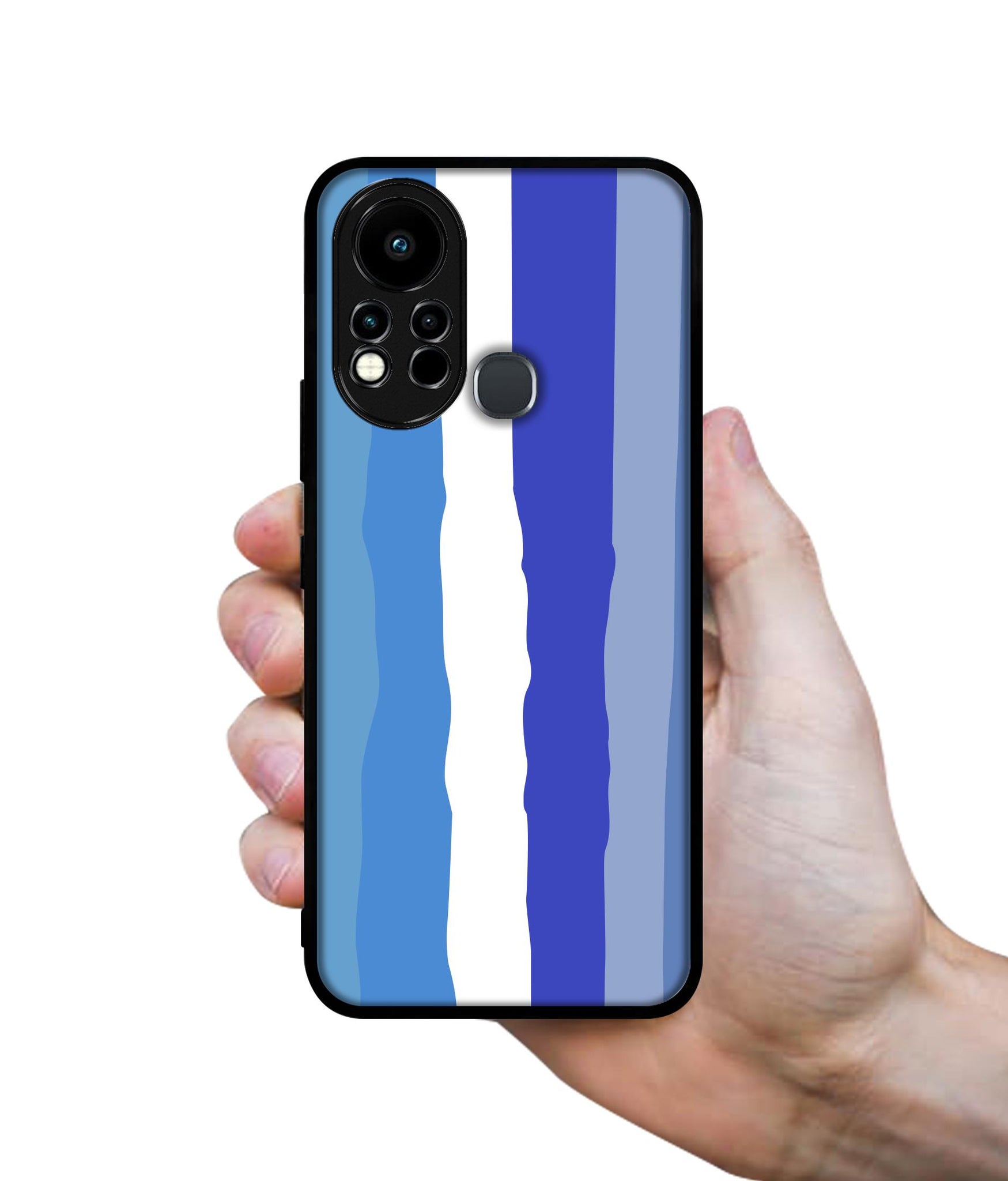 Blue Stripes Rainbow Designer 2D Printed Back Case Cover for Infinix Note 11s 4G / Note 11 Pro 4G