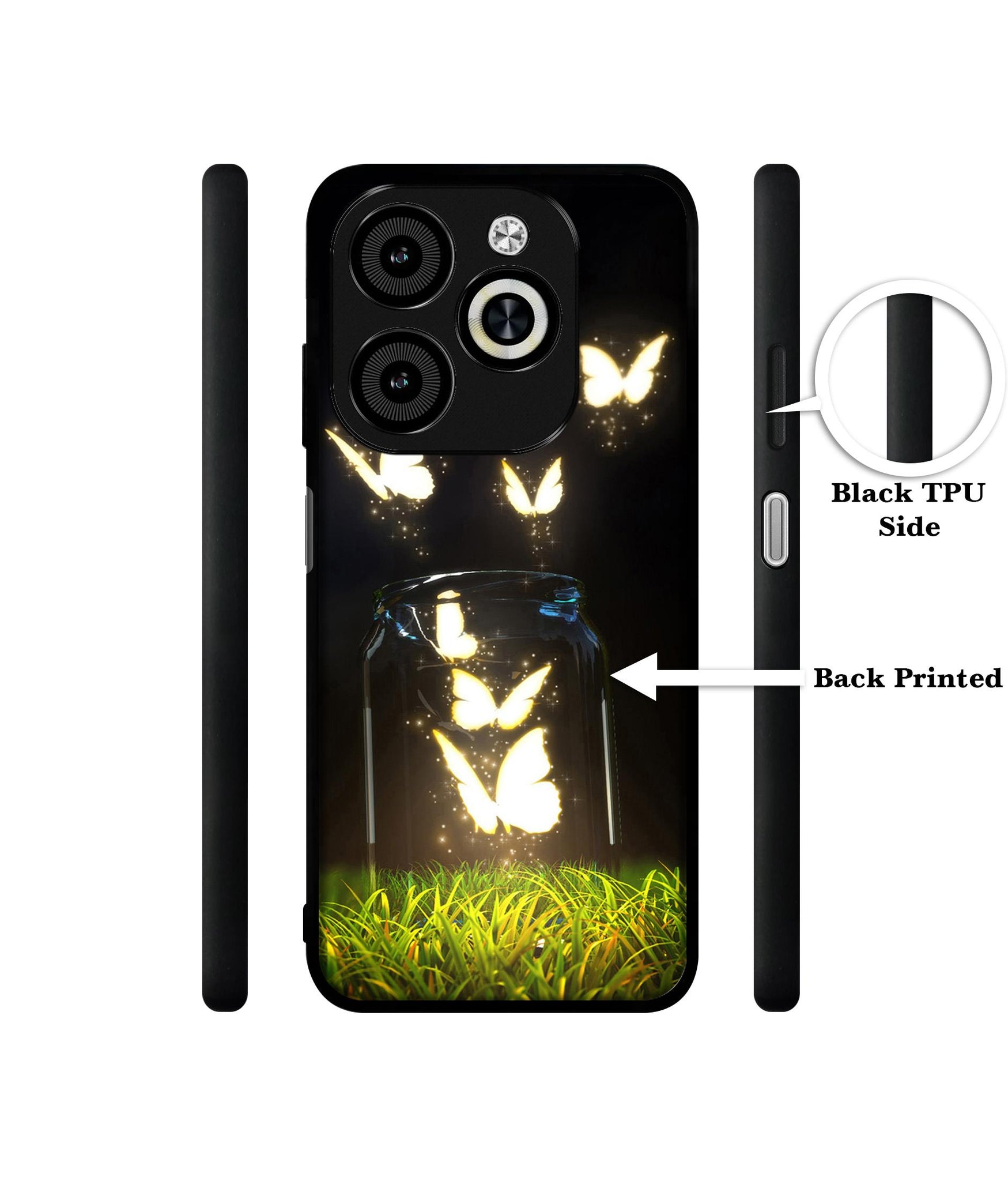 Butterfly Designer 2D Printed Back Case Cover for Infinix Smart 8 / Smart 8 HD / Spark 20 / 20C / Itel P55 4G