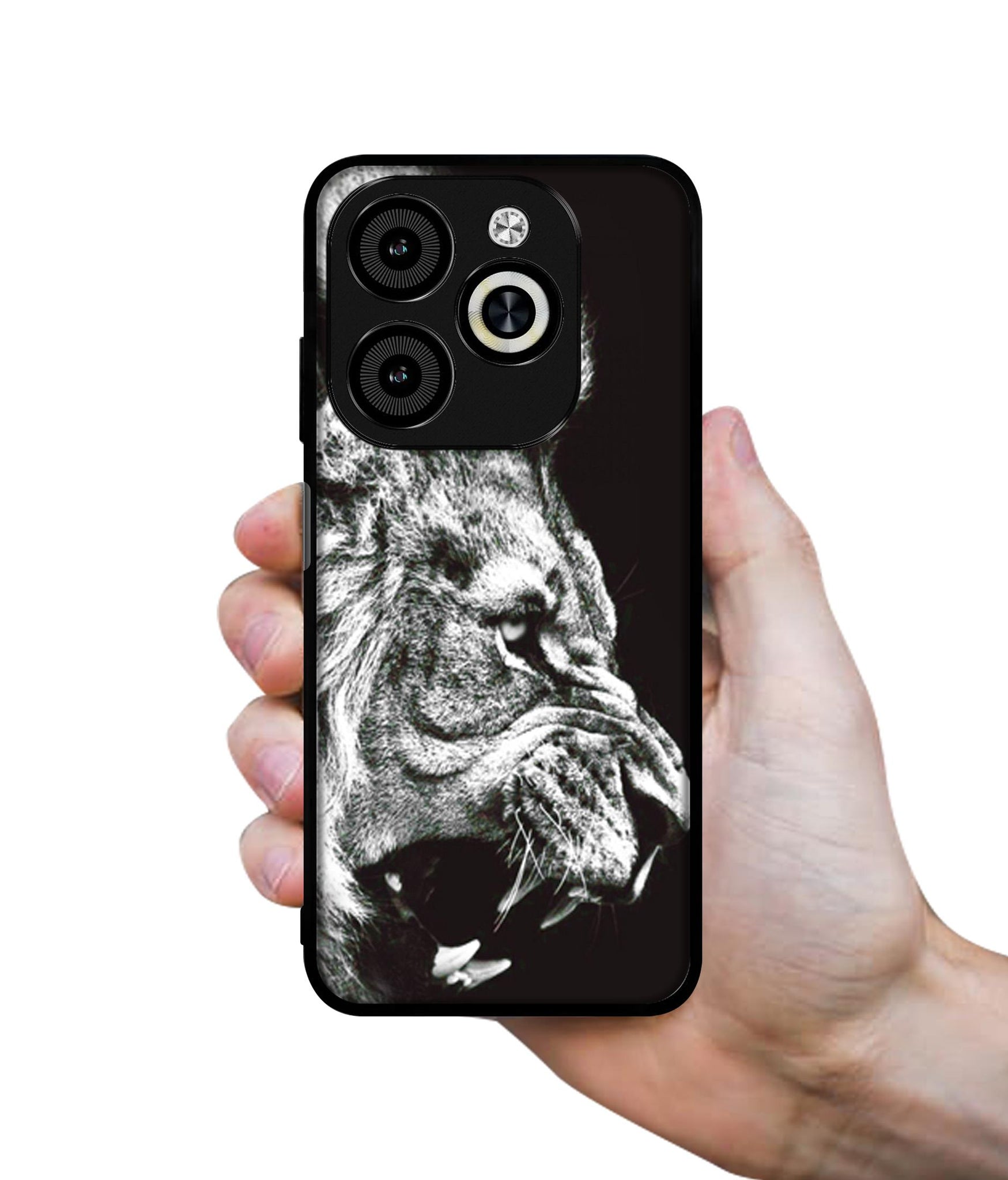 Angry Lion Designer 2D Printed Back Case Cover for Infinix Smart 8 / Smart 8 HD / Spark 20 / 20C / Itel P55 4G
