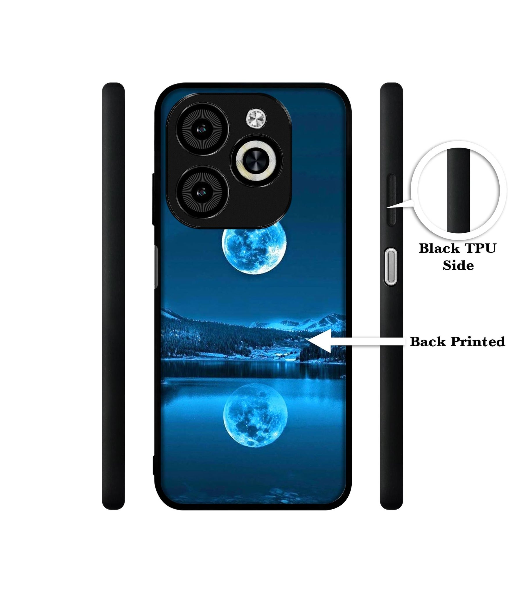 Awesome Moon Designer 2D Printed Back Case Cover for Infinix Smart 8 / Smart 8 HD / Spark 20 / 20C / Itel P55 4G